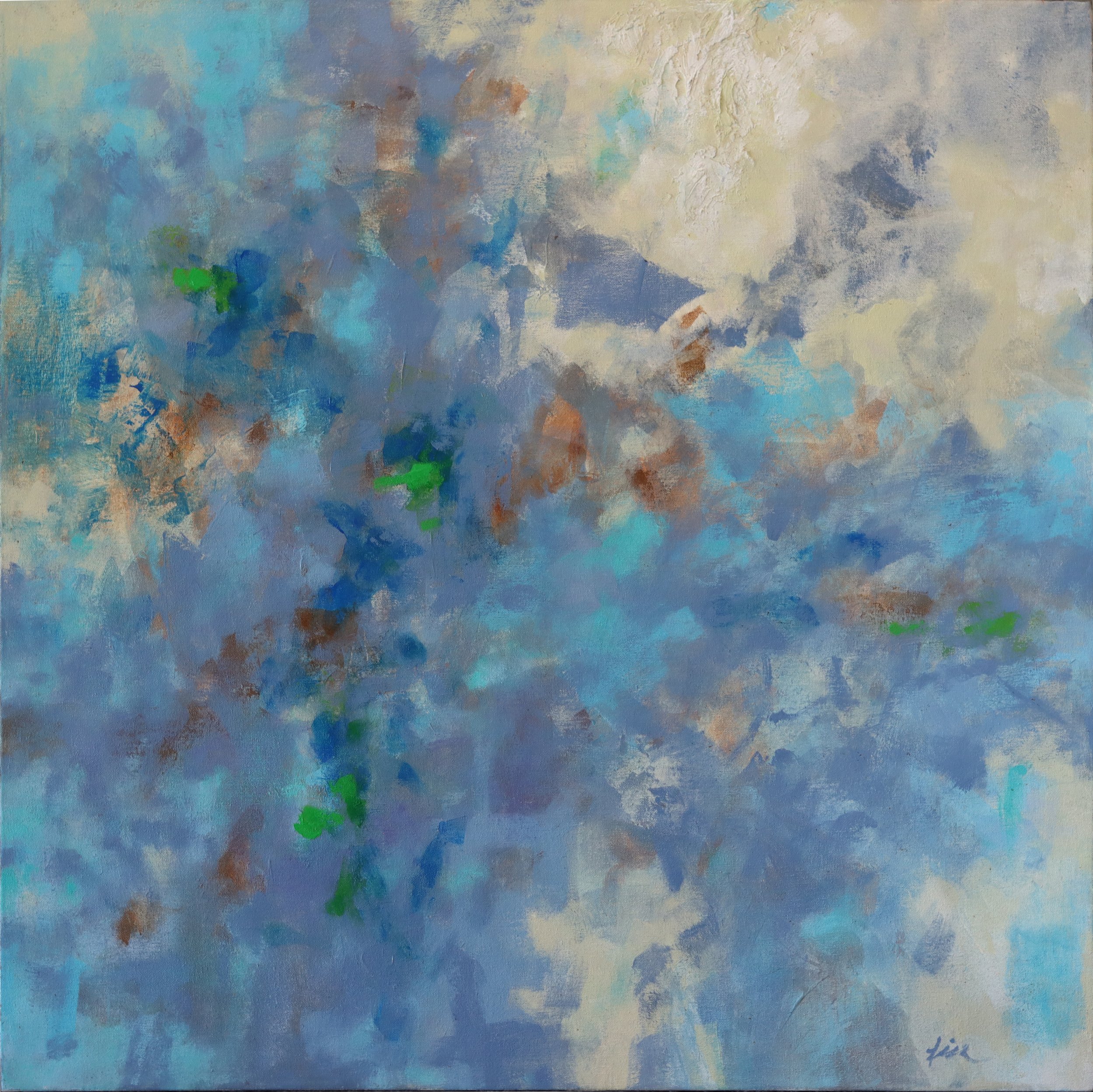 Simon Zhang.
At Water by Wind #1, 2019
acrylic on canvas
36" x 36" 
$2,500