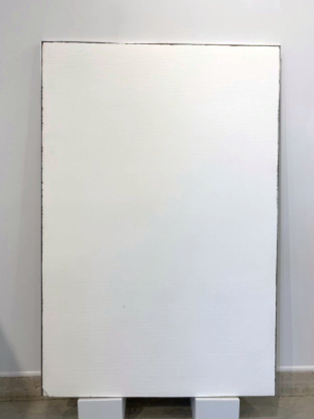 Ron Martin.
No content #1, July 1993
Drywall mounted on 1/2" Birch Plywood Inset Liner and Aluminum Frame 
72" x 48"