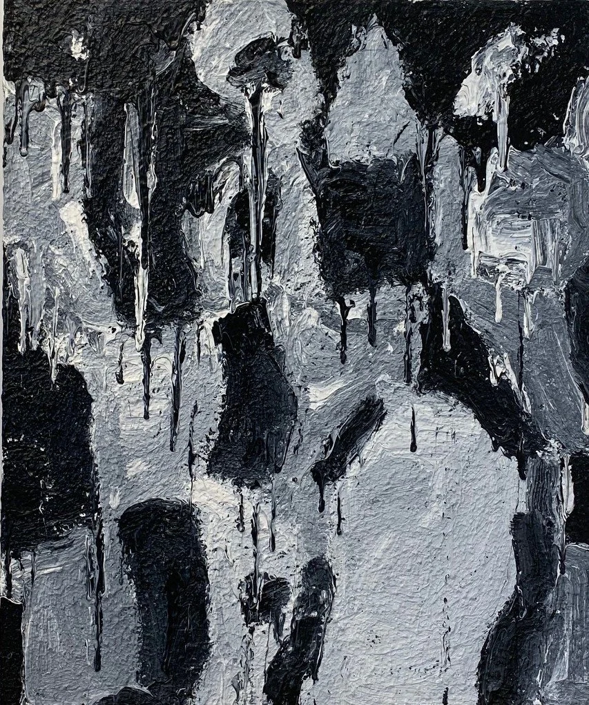 Ron Martin.
Paraphrase by Material or the Monkey Painting, 1987
acrylic on canvas 
72" x 60"
POR