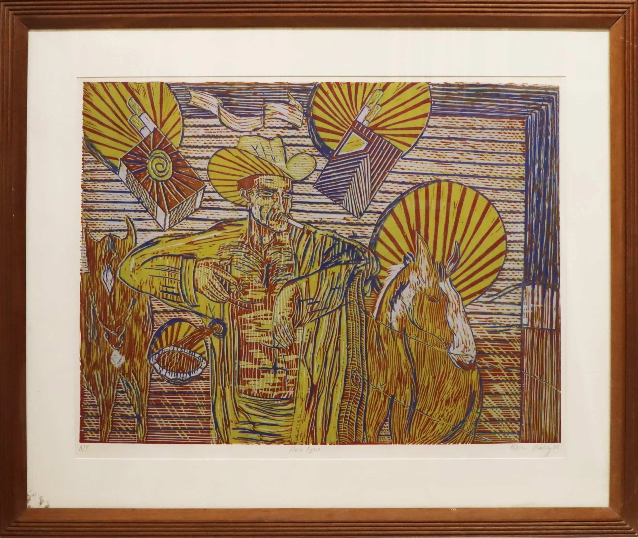 Oliver Girling.
Horse Opera, 1988
woodblock print a/p
25" x 33"