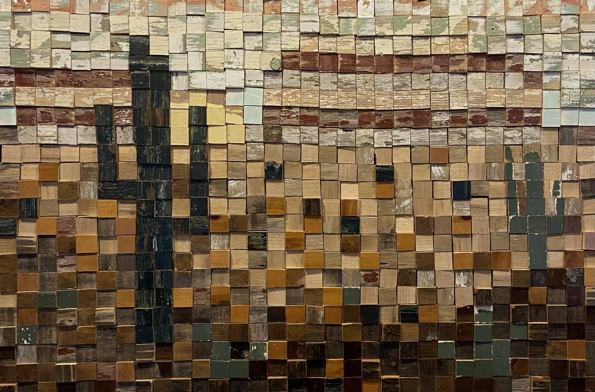 Robert Royal.
Pixelated Desert, 2026
reclaimed wood
22" x 32"
$800