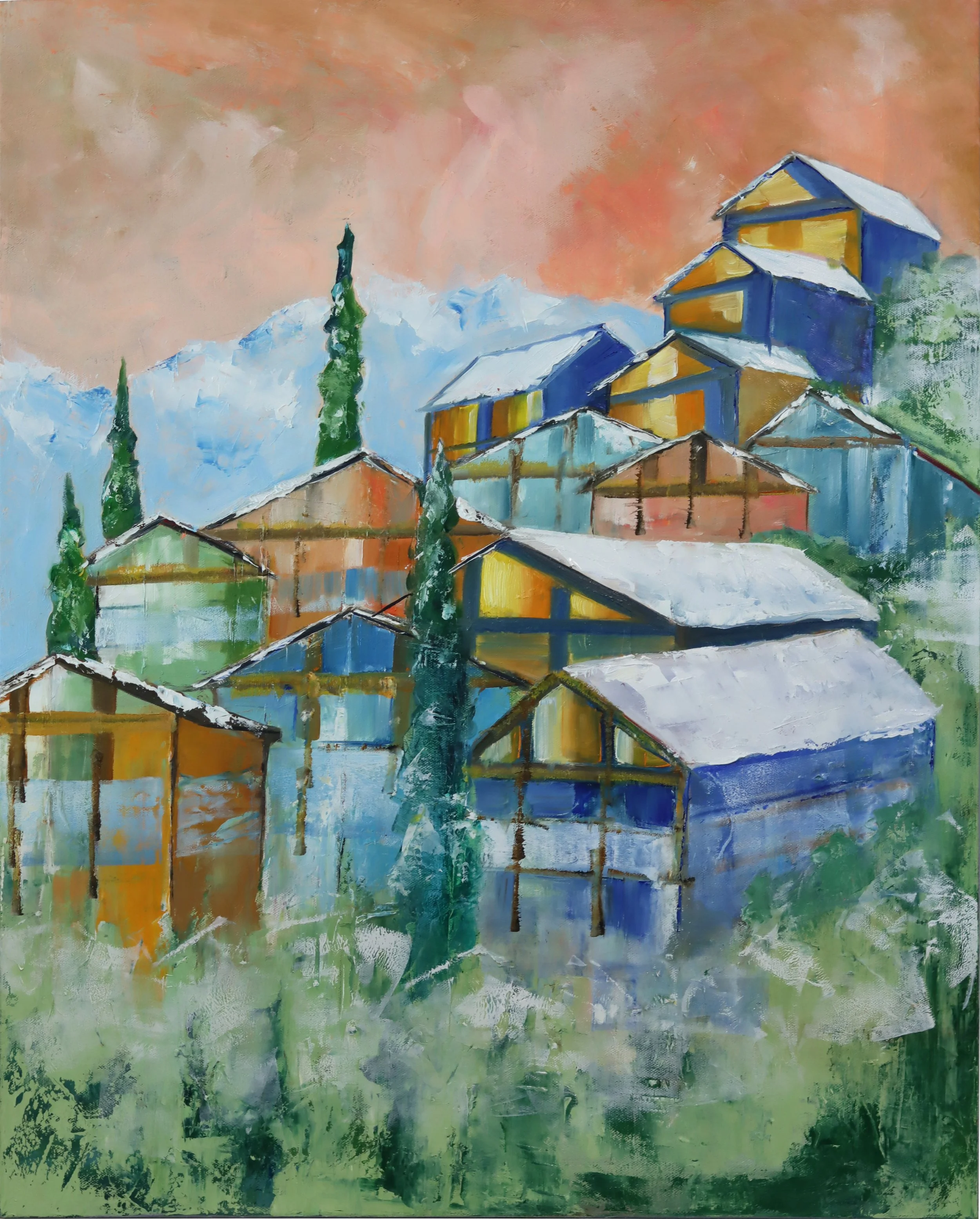 Jill Sapiente.
Apres Ski, 2026
24" x 30"
oil on canvas
$1,000