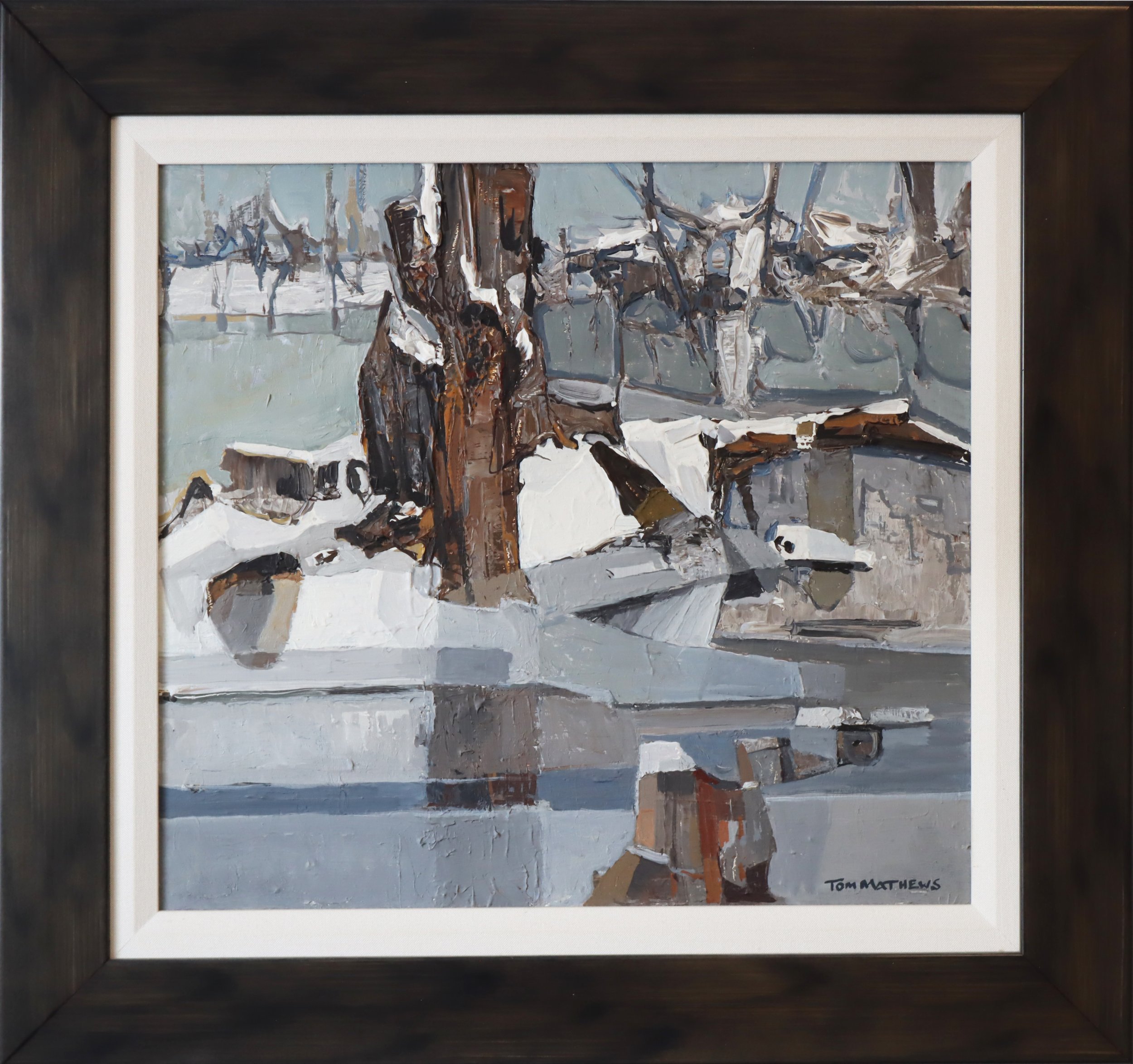 Ice Refection a painting by Canadian Regional Landscape painter Tom Mathews