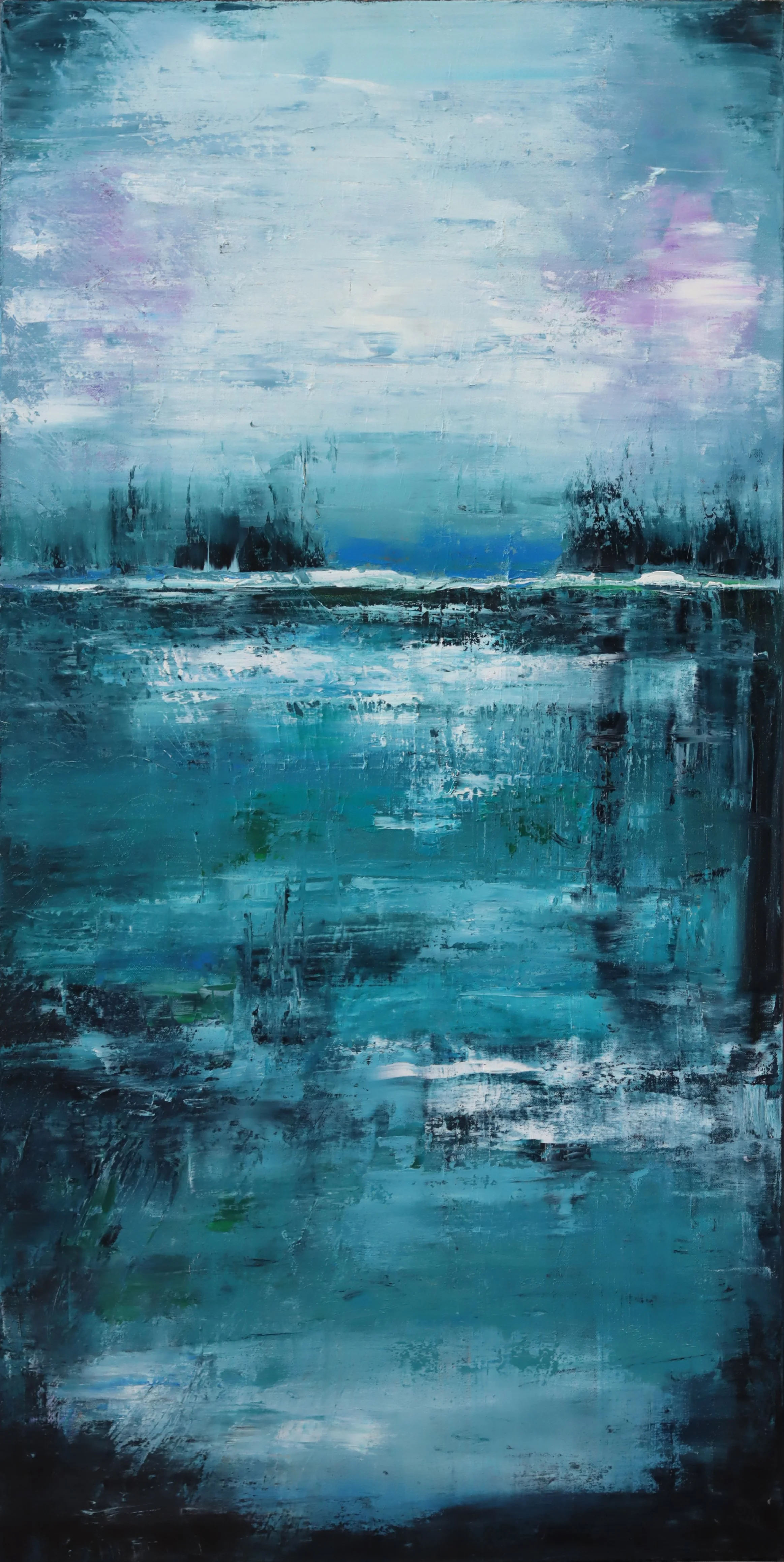 Jill Sapiente.
Crystal Blue Persuasion, 2022
oil on canvas
24" x 48"
$1,300