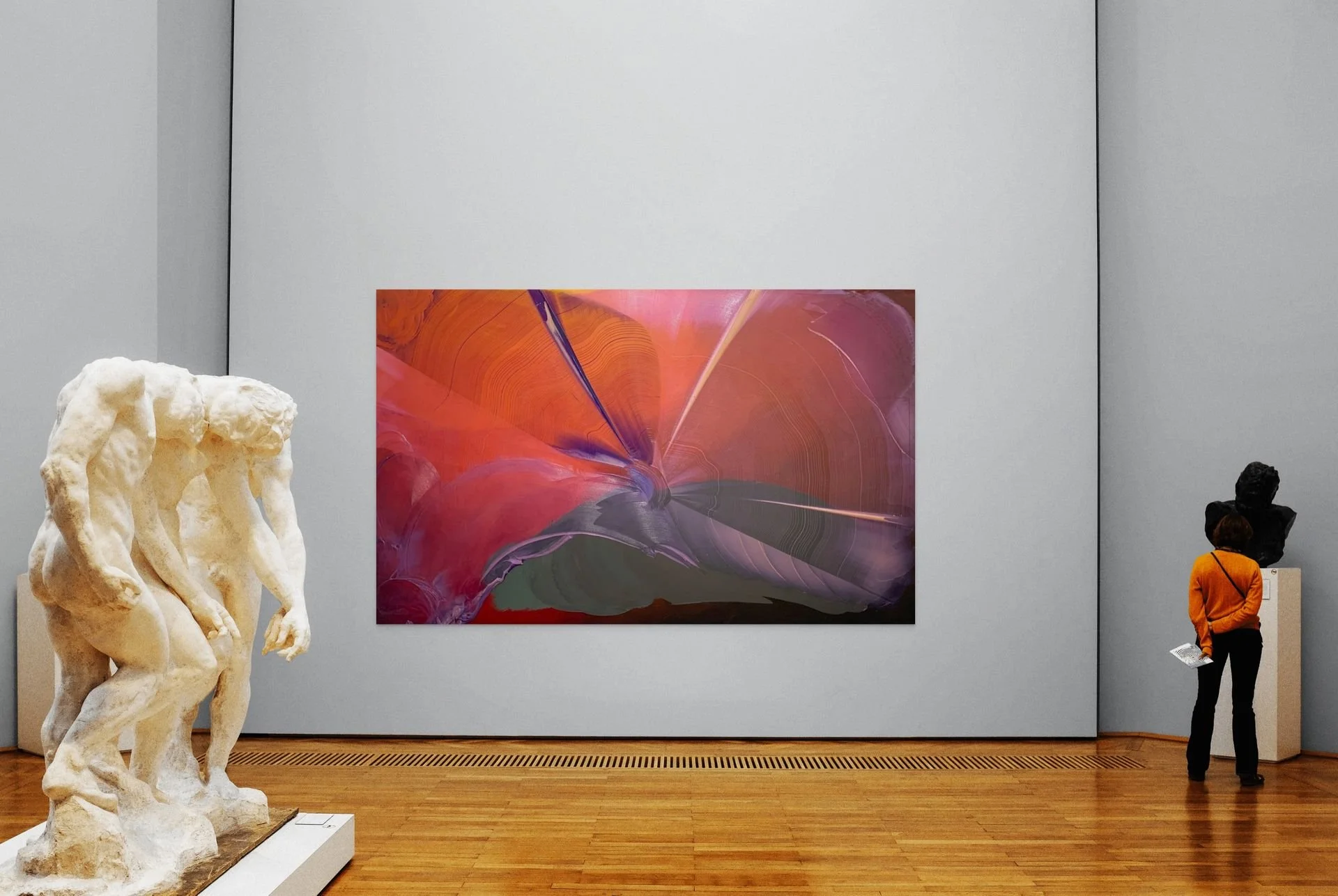 Canadian Abstract Artist Joseph Drapell Above Loss, Beyond Desire on a wall