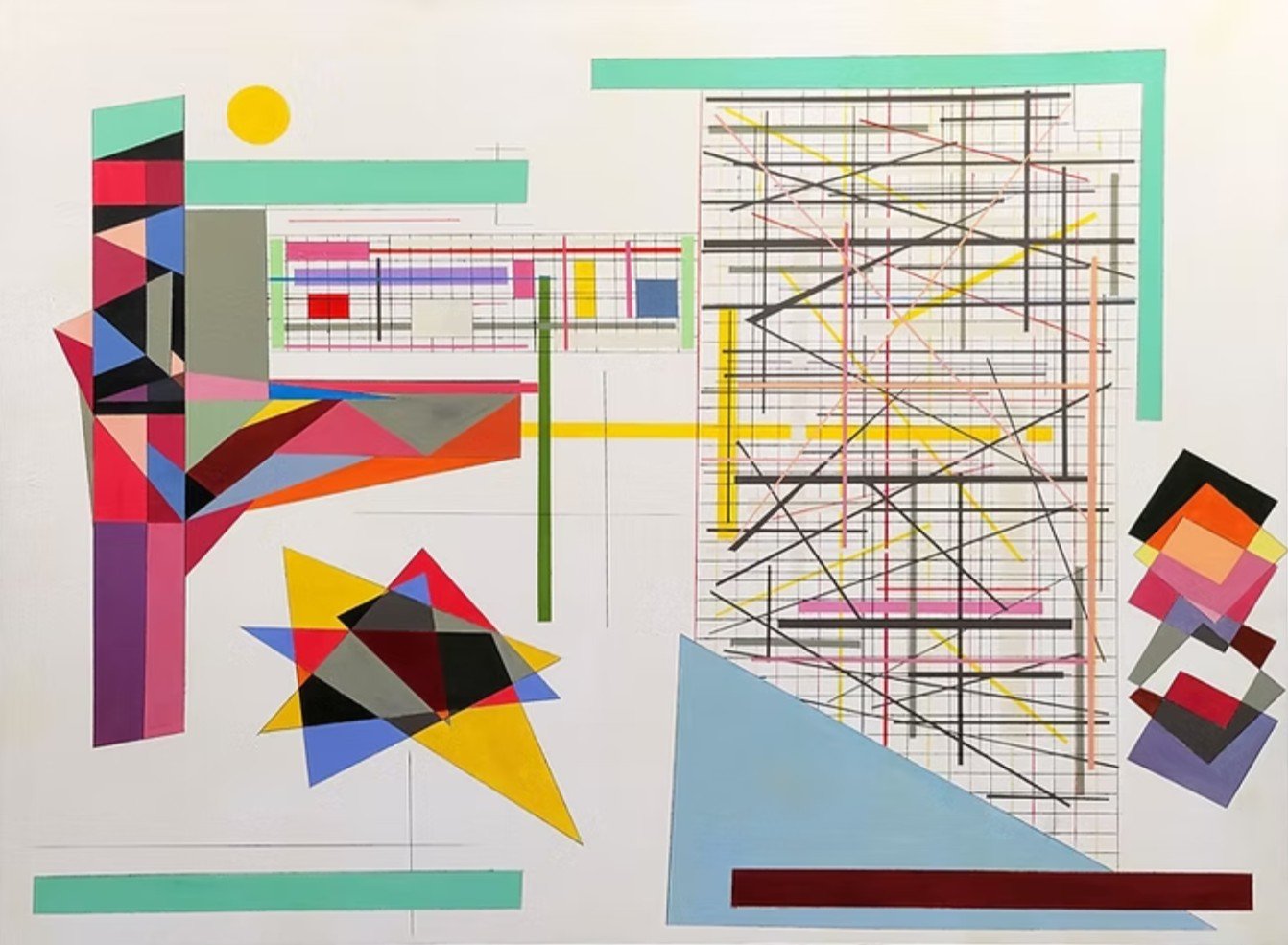 Allan Lorne Hecker.
Falling Star Among Squares, 2023
oil and latex on canvas
60" x 48" 
$3,800.00