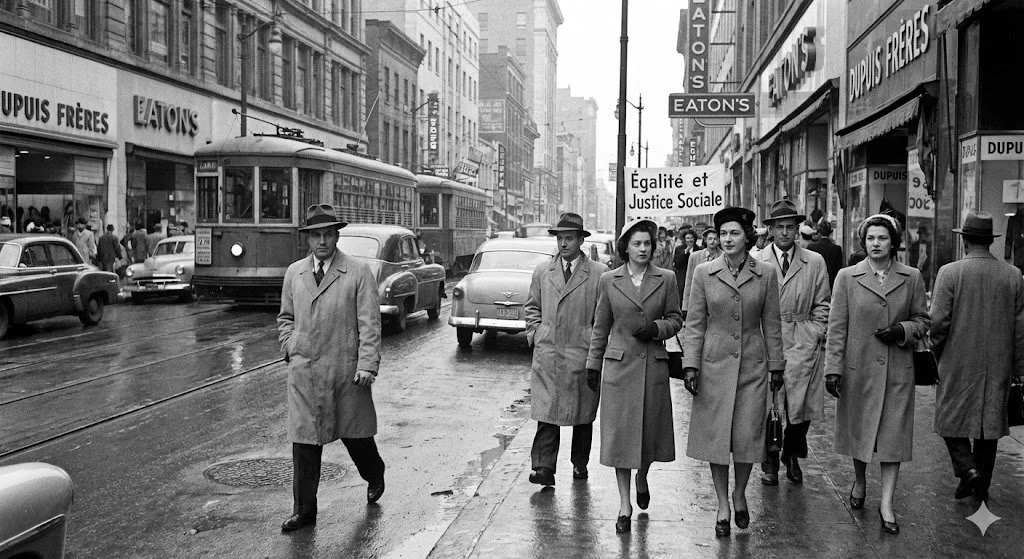 AI generated image of Montreal in the 1950s