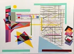 Allan Lorne Hecker.
Falling Star Among Squares, 2023
oil and latex on canvas
60" x 48" 
$3,800.00