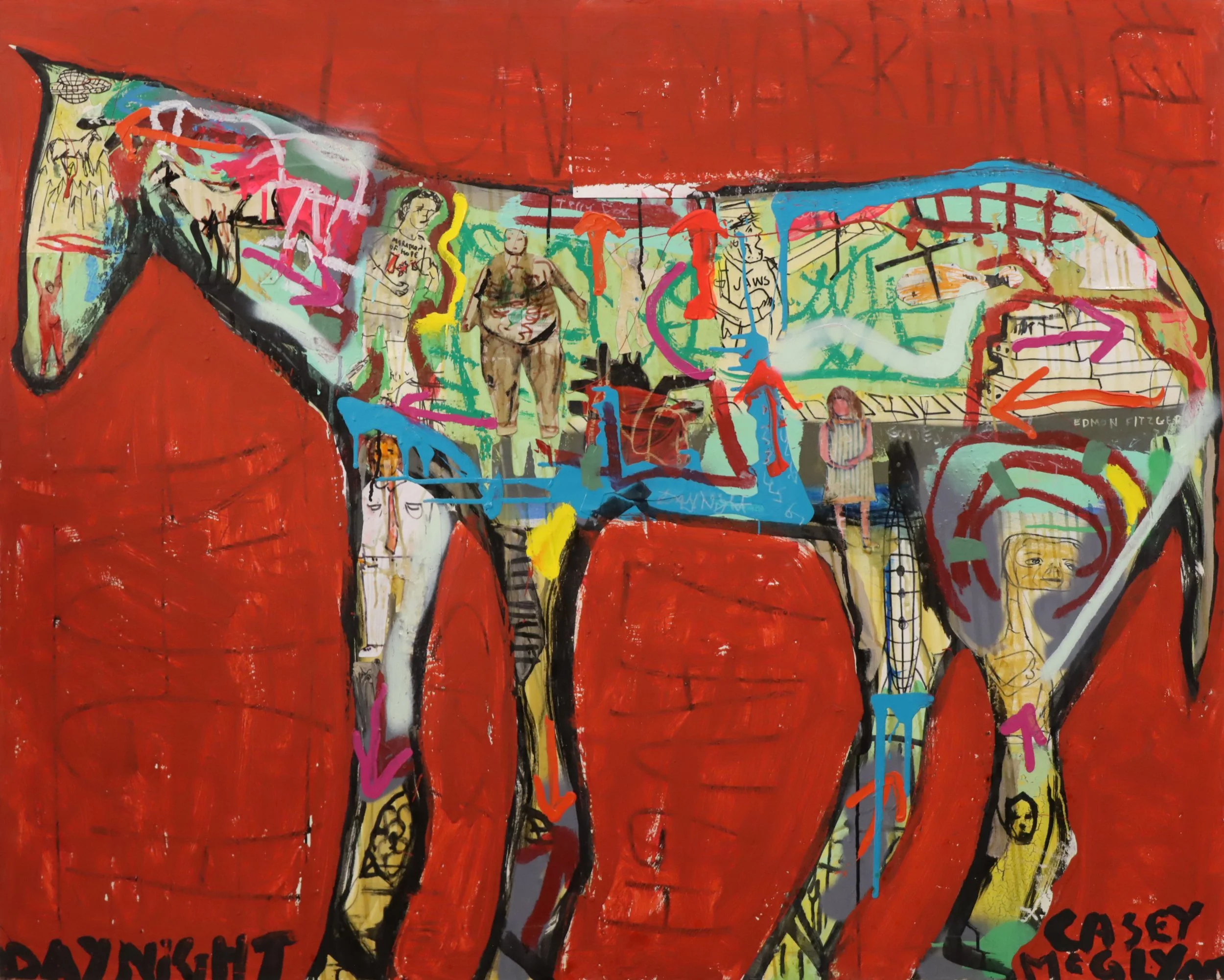 Casey McGlynn.
DayNight - Heart Wrenching Canadian Tragedy, 2018
mixed media on canvas
48" x 60"