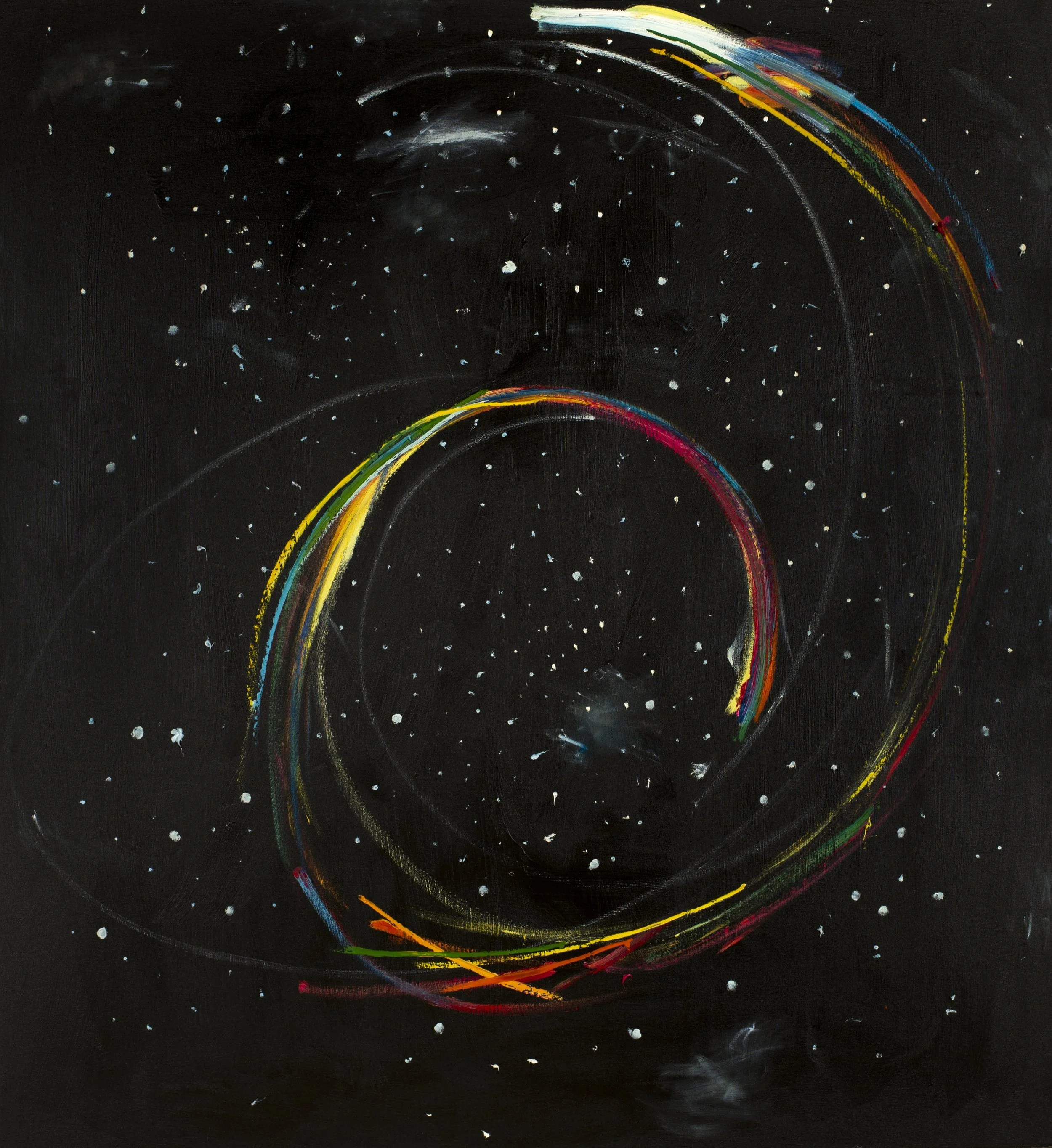 Canadian abstract painter Michael Adamson departs from his usual style to explore the universe Orbital 2016 oil on canvas 60" x 55"