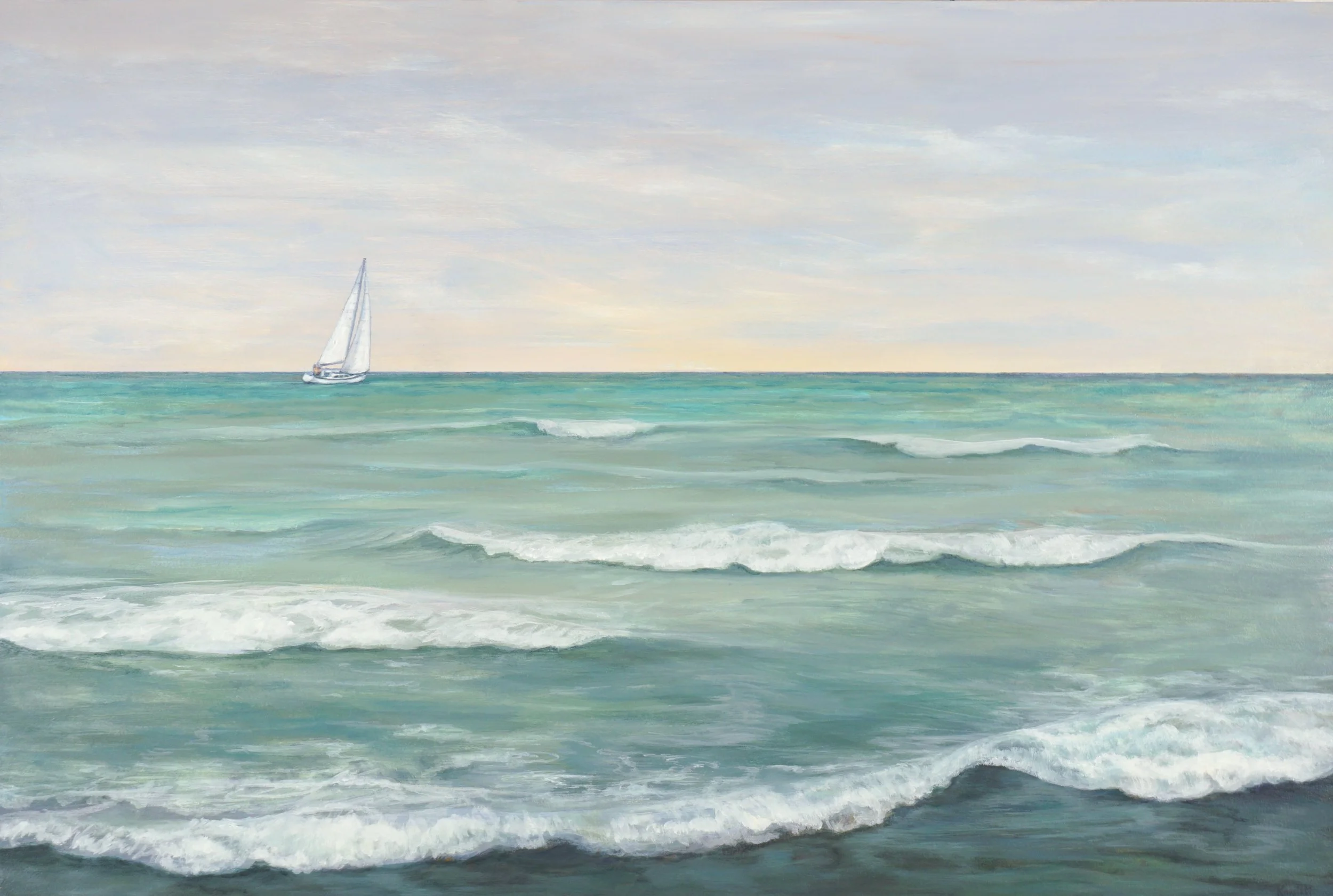 Karole Marois.
The Everchanging Winds, 2026
acrylic on birch panel
24" x 36"
$2,600