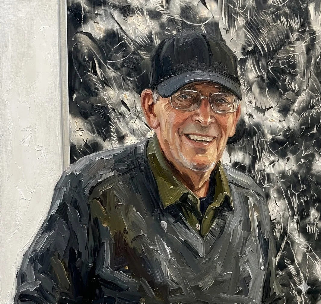 Artistic rendering of senior Canadian Abstract artist Henry Saxe