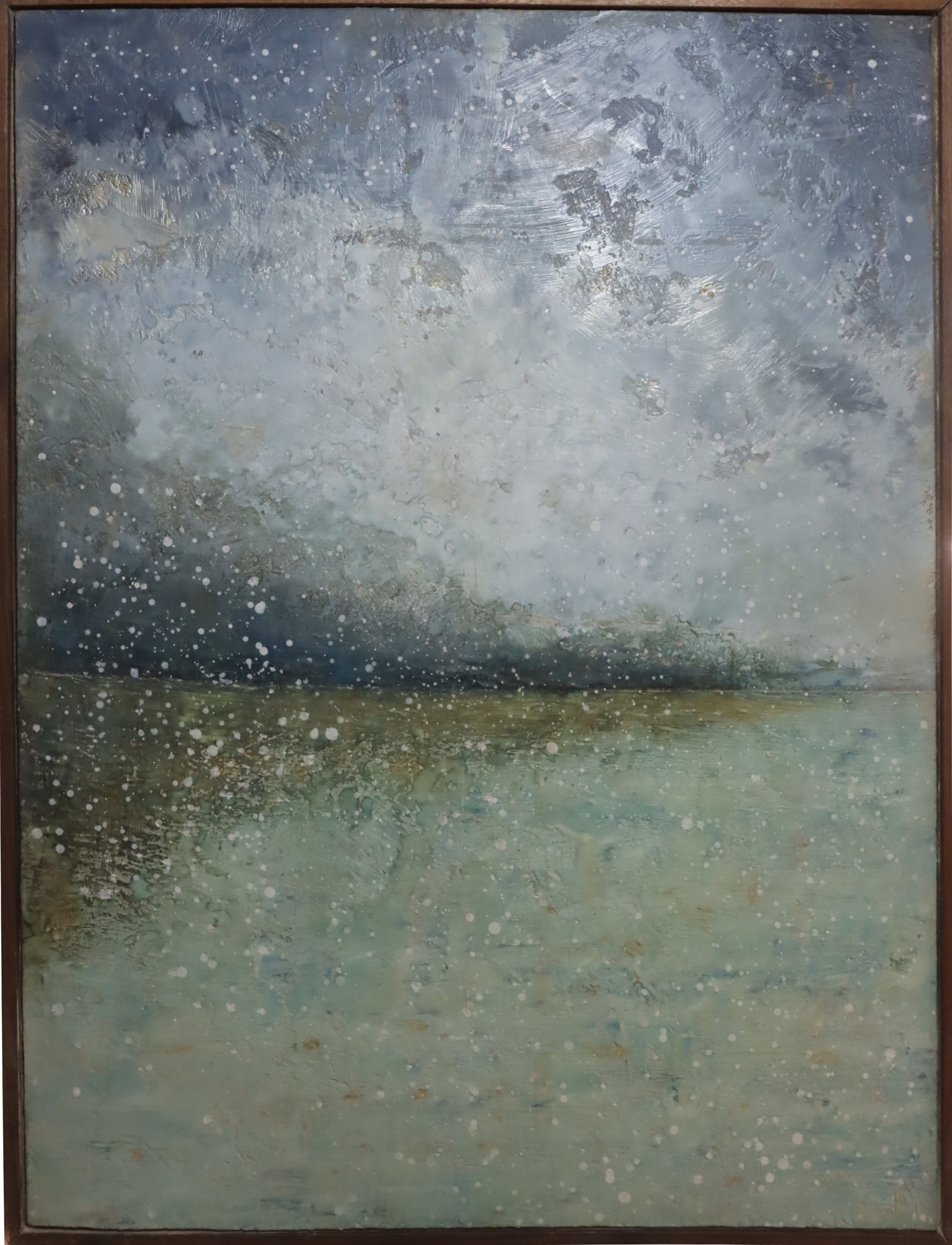 Susan Wallis.
Winter Storm, 2019
encaustic
36" x 48"