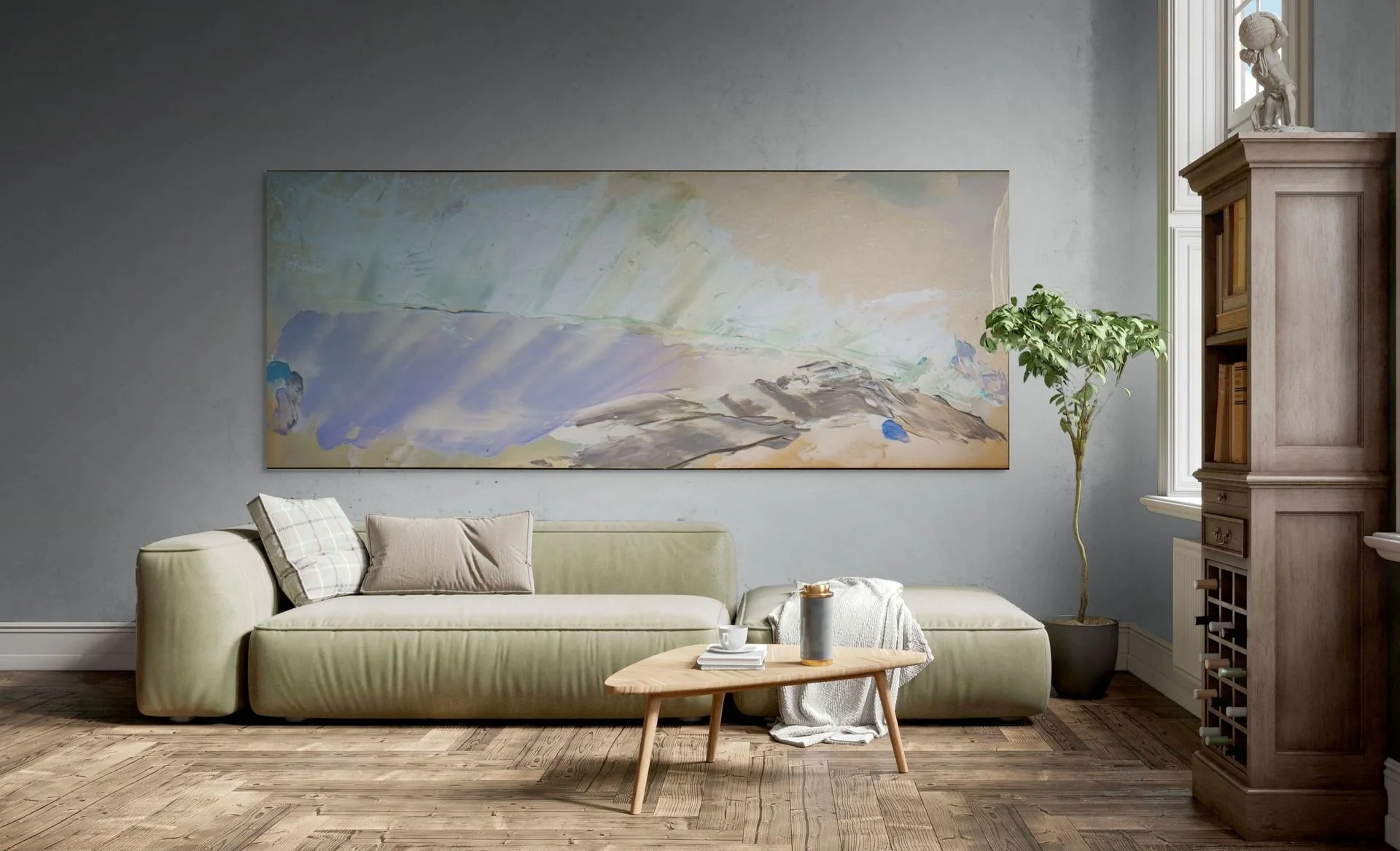 Canadian Abstract Split Decidion 1989 on a wall