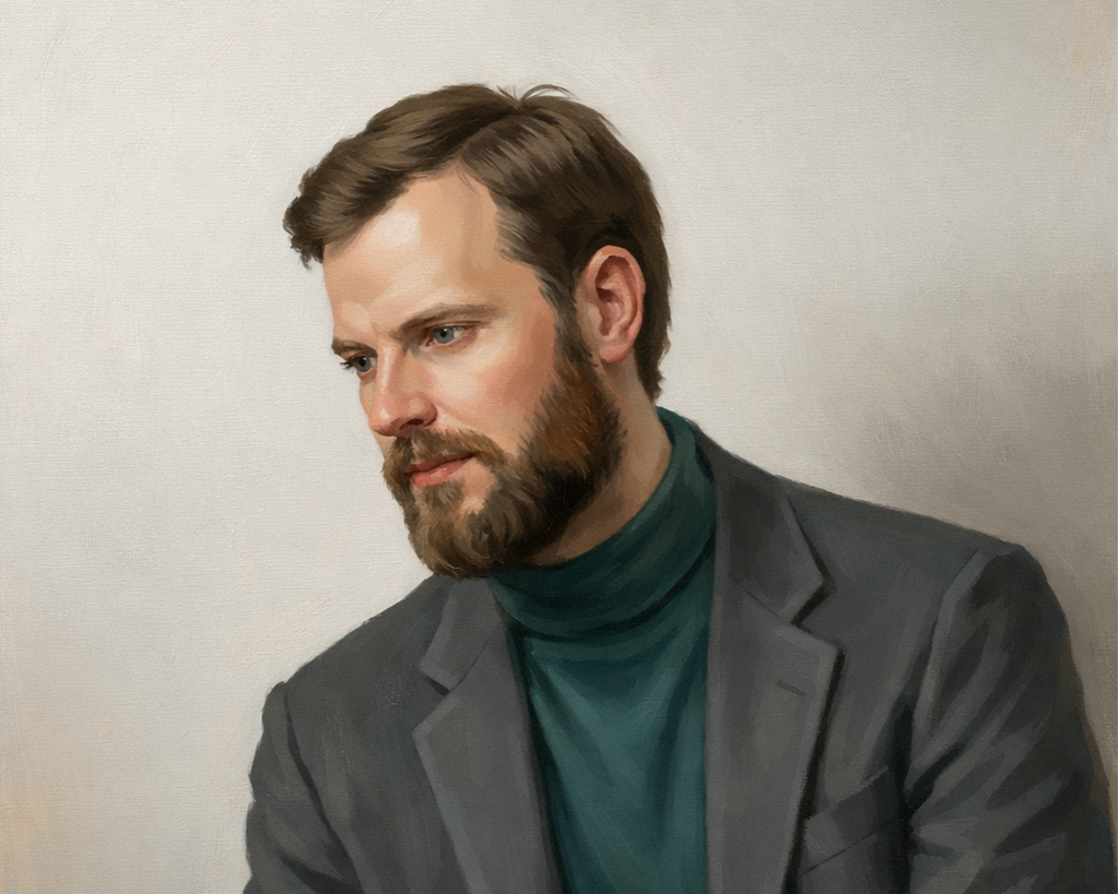 Artist rendering of Canadian Artist Harold Town of Painters Eleven