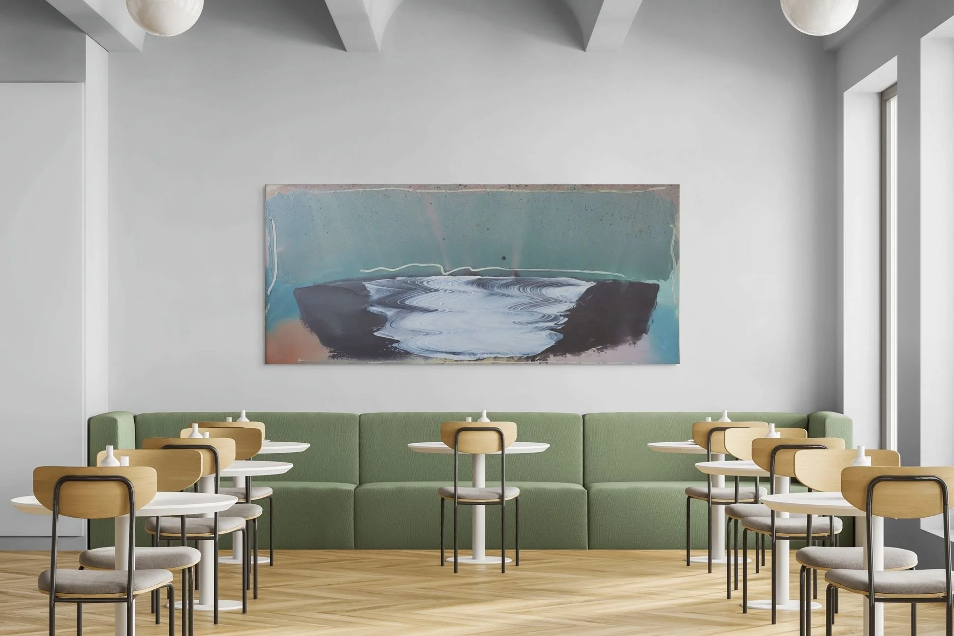 Canadian Abstract Artist Ronald Boaks Proteus II on a wall