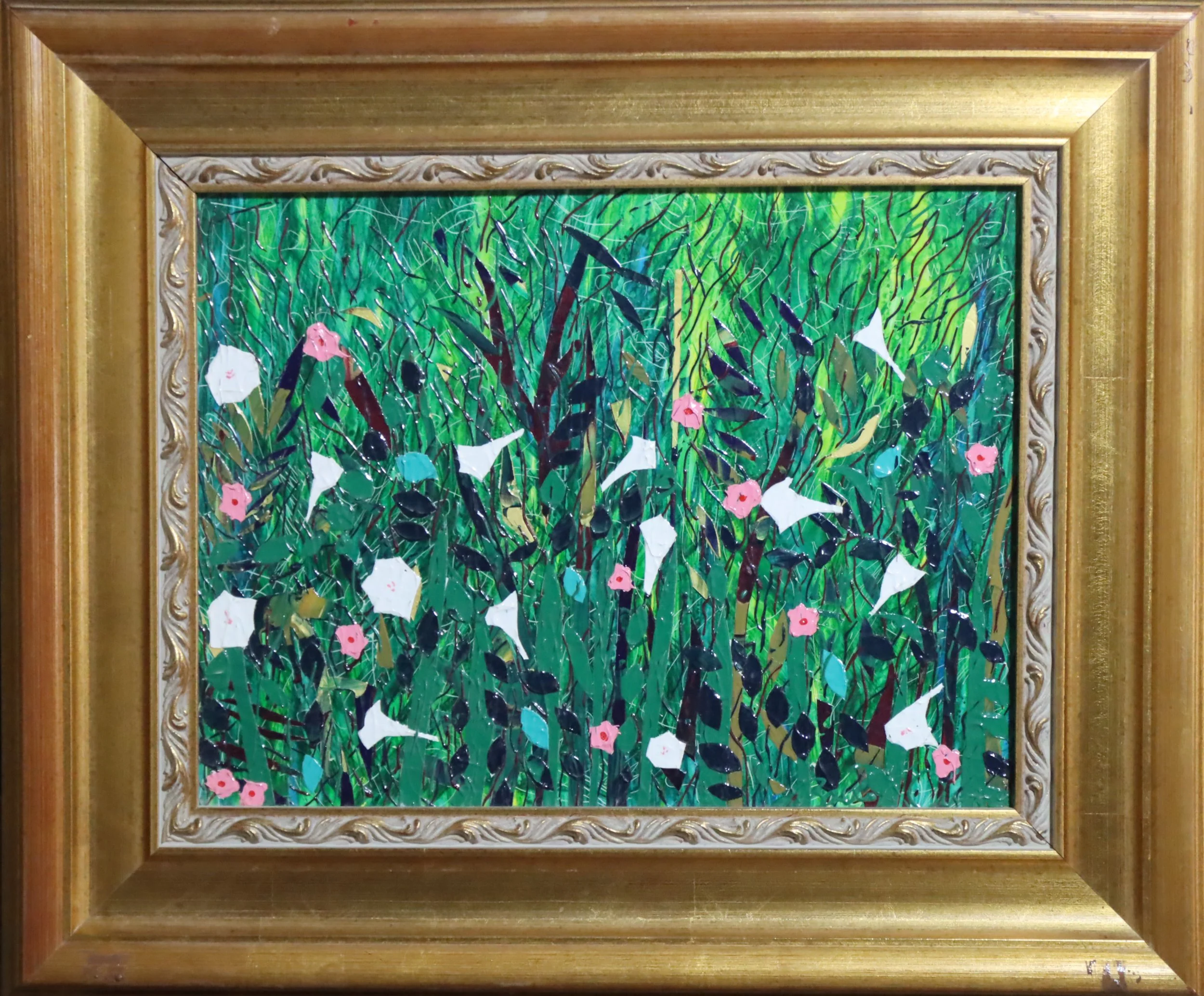 Bobby K. Owens.
Garden of Paddanaram, 1995
acrylic on canvas board
8.75" x 11.5" 