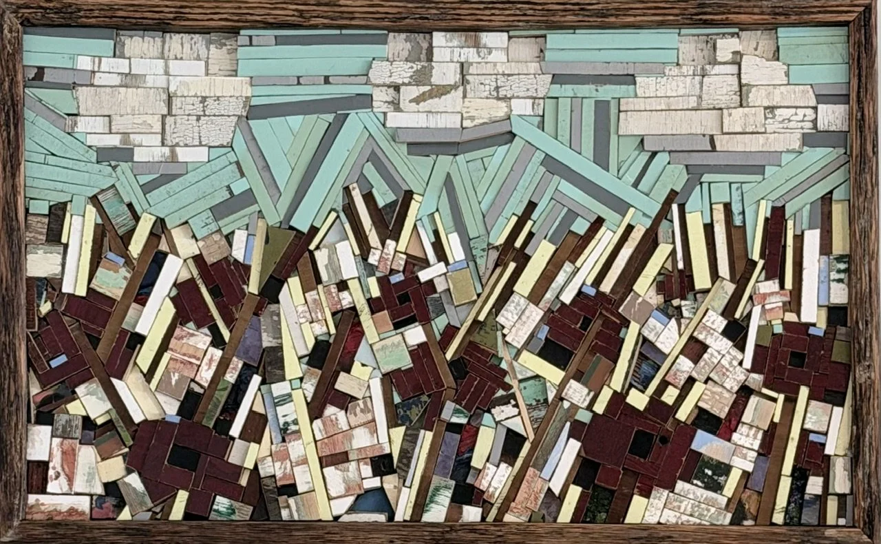 Robert Royal.
Field of Wildflowers, 2026
reclaimed wood
19" x 30"
$725