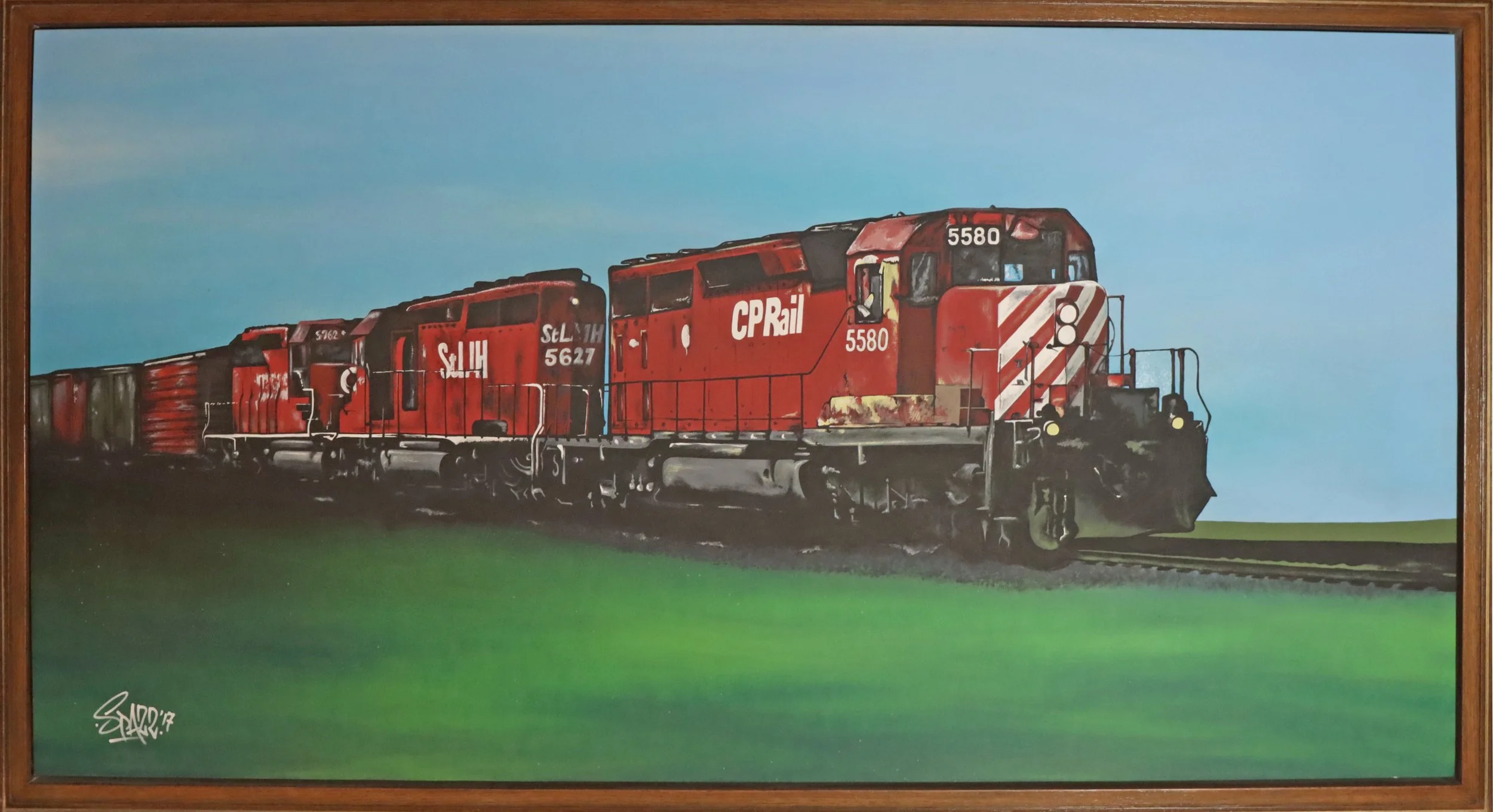 Mike Echlin (SPAZZ).
Untitled, 2017
oil on board
30" x 60"