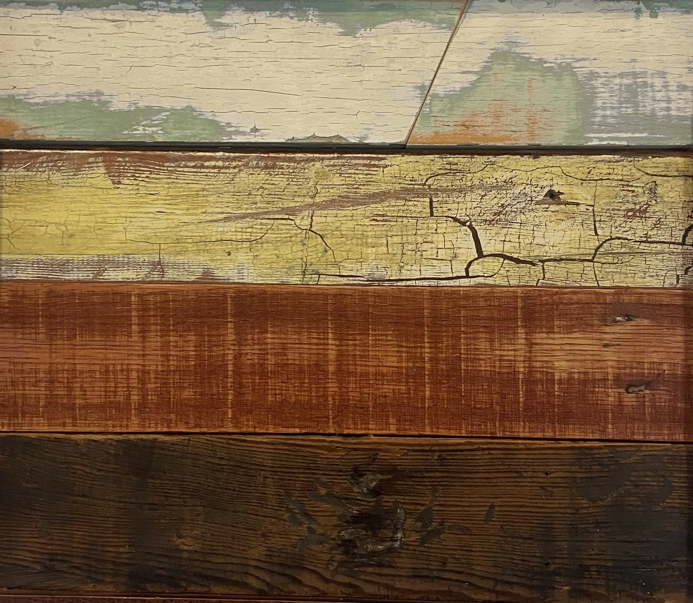 Robert Royal.
Another Abstract Landscape, 2026
reclaimed wood
15" x 17" 
$500