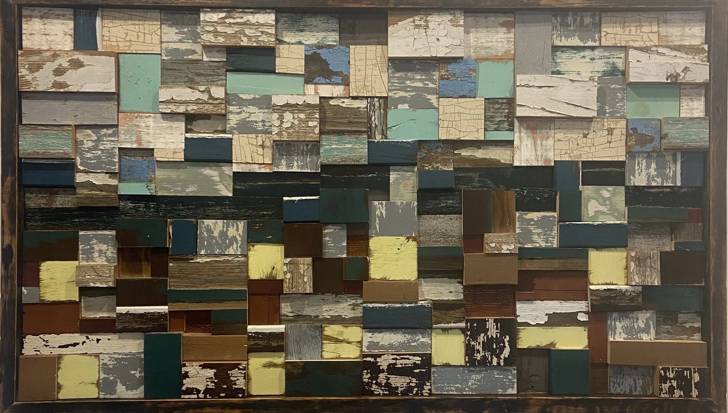 Robert Royal.
Earthtones, 2026
reclaimed wood
40" x 24" 
$1,000