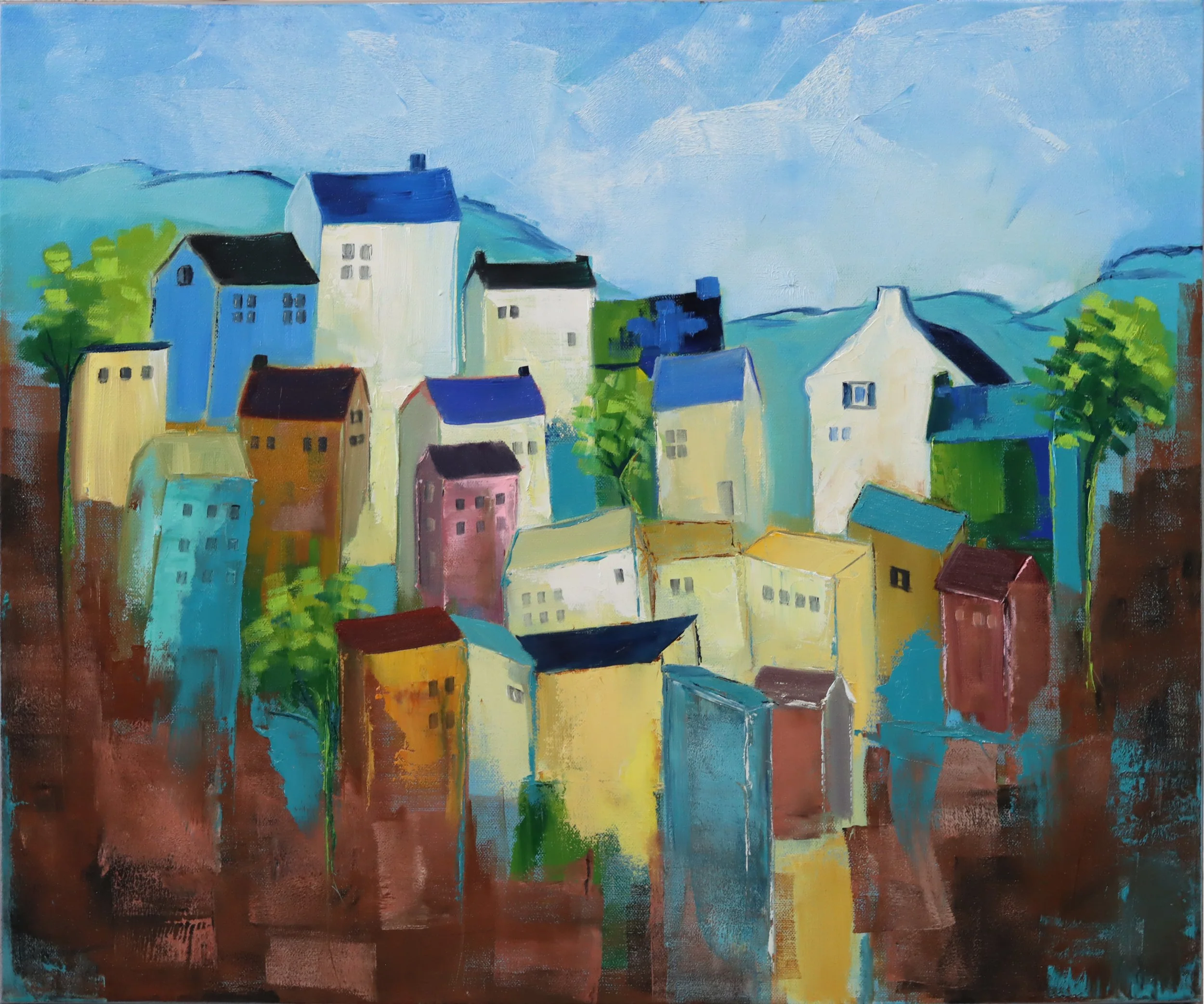 Jill Sapiente.
Nestled in the Valley, 2026
oil on canvas
24" x 20"
$725