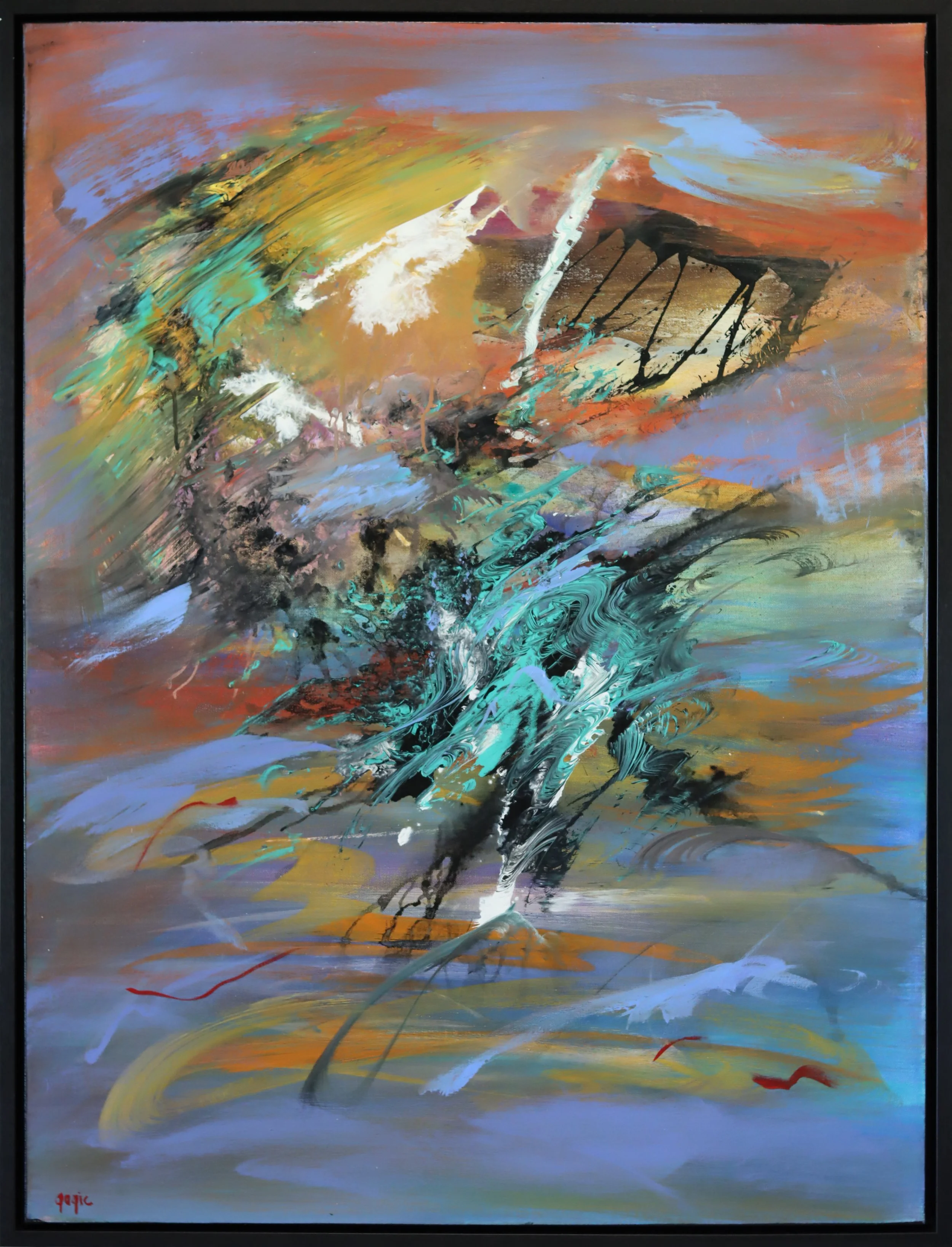 Patricia Gagic. Flight of the Lemniscate, 2026 acrylic on canvas 40" x 30"