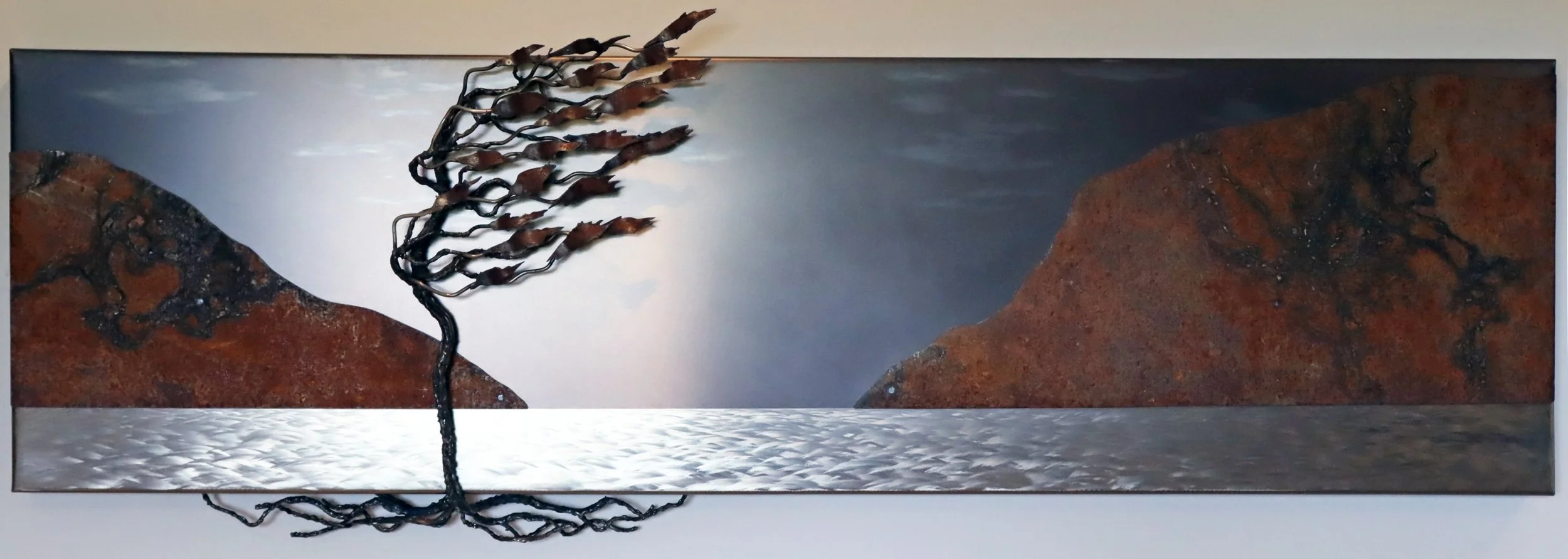 Metal wall relief by Canadian artist Floyd Elzinga