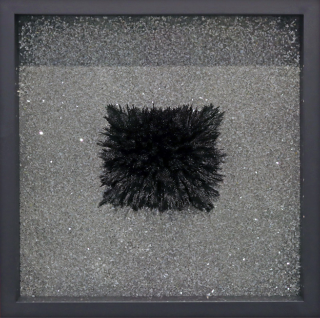Alex Chorny.
Untitled, 2024 (24-044)
magnetized mixed media and glass on wood panel
19.75" x 19.75"
$2,000