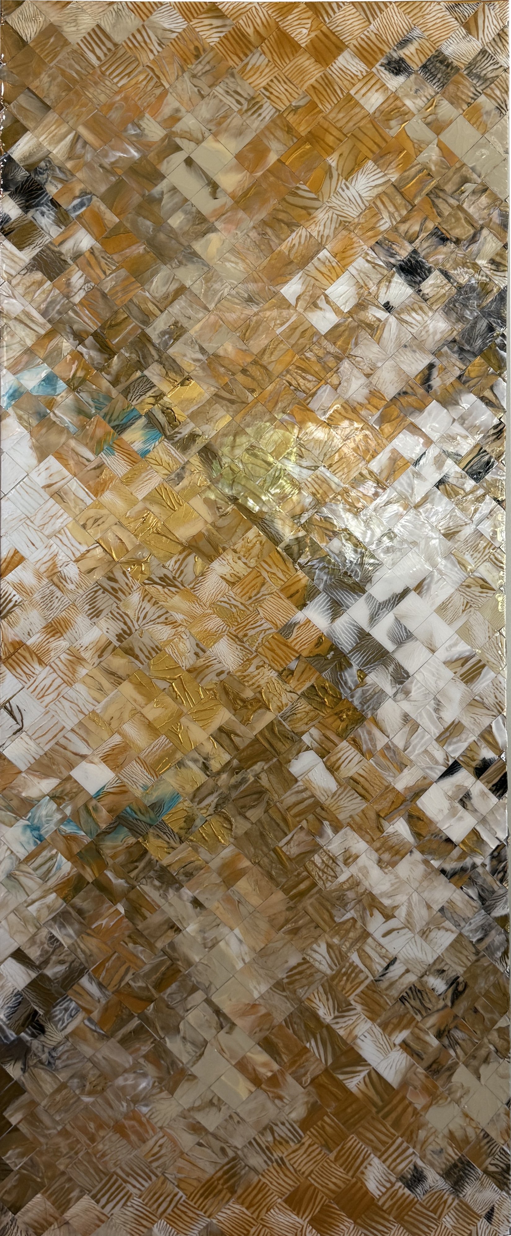 Brad Eyre.
Gold Ridge Deconstruction, 2025
acrylic, styrene, resin on canvas
16" x 40" 
$1,500