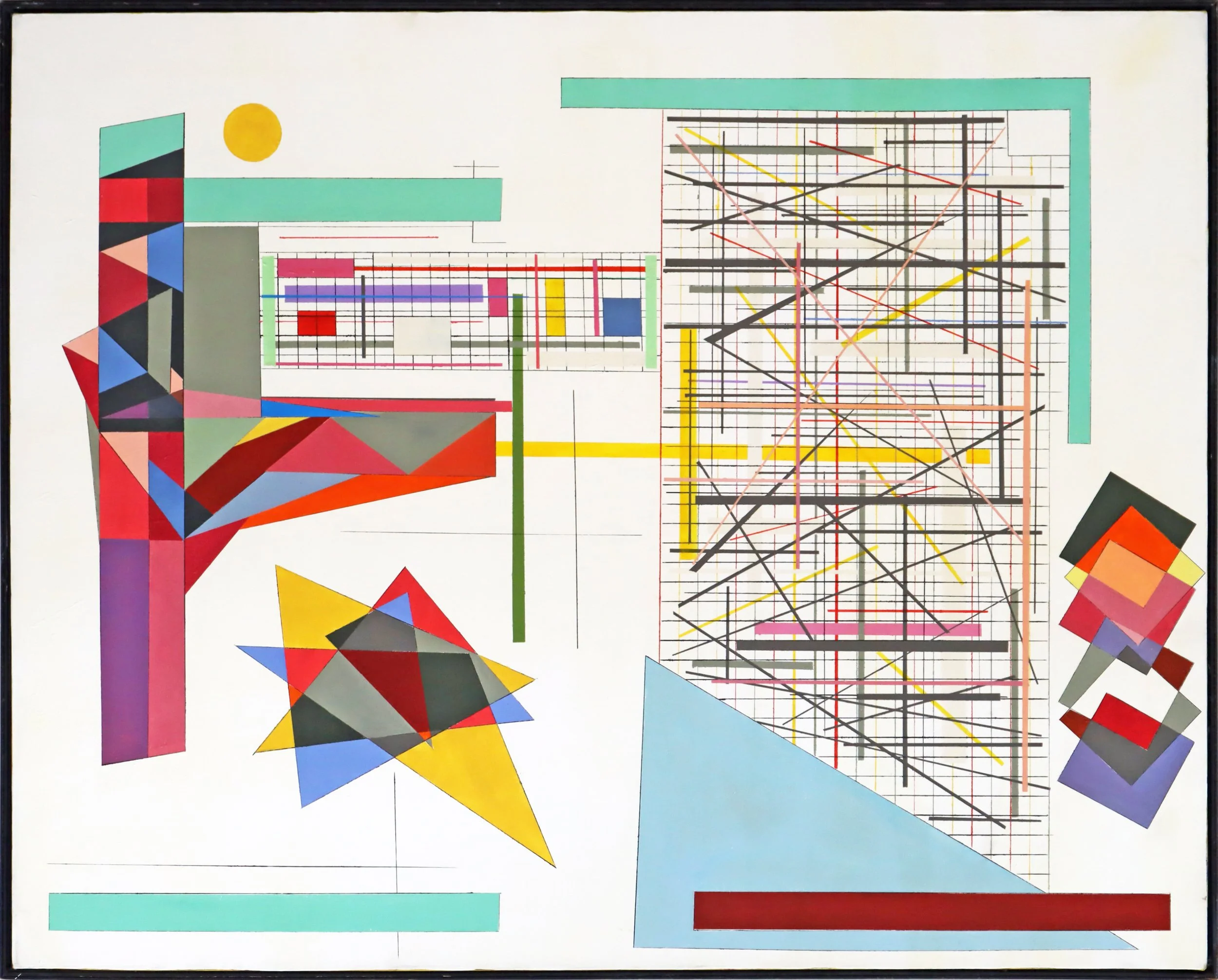 Allan Lorne Hecker.
Falling Star Among Squares, 2023
oil, latex on canvas 
48" x 60" 
$3,200