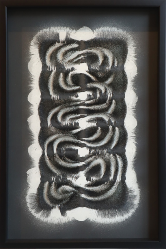 Alex Chorny.
Untitled, 2024 (24-018)
magnetized iron powder on painted wood panel
35.5" x 23.5"
$2,600