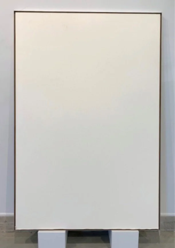 Ron Martin.
No Content #12, Sept. 1993
Drywall mounted on 1/2" Birch Plywood Inset Liner and Aluminum Frame 
72" x 48"