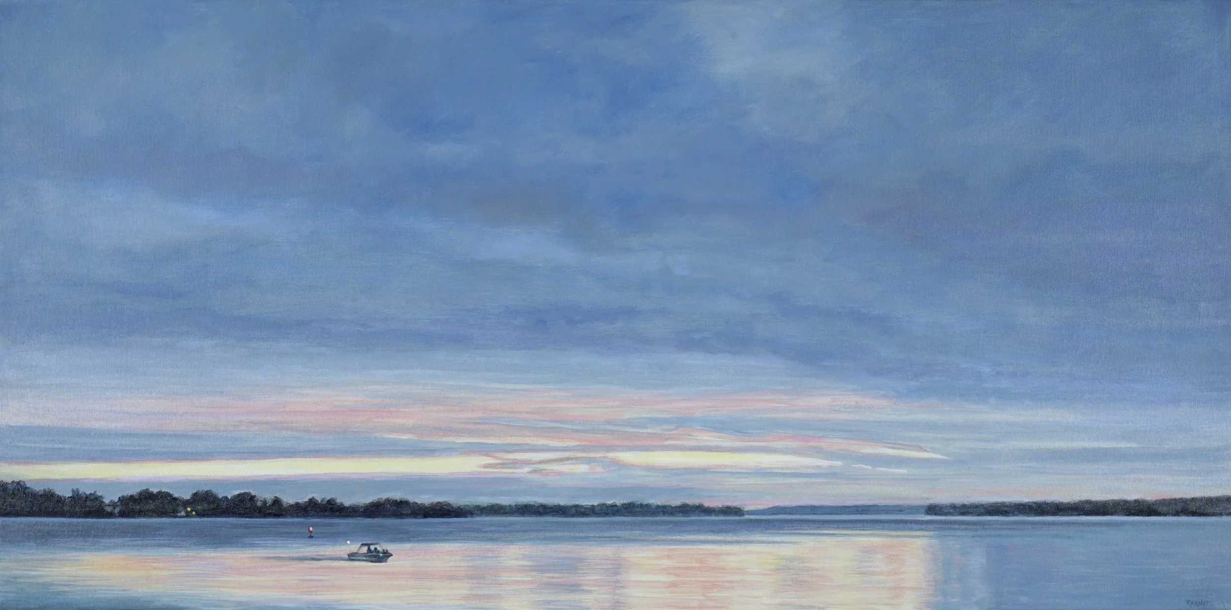 Karole Marois.
Heading Home, 2026
acrylic on canvas
18" x 36"
$1,900