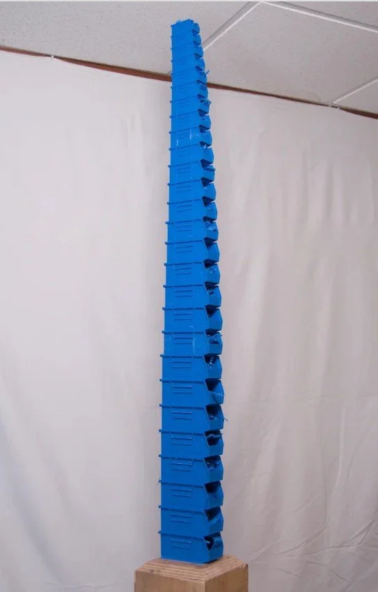 Ana Norton.
Bins, 2026
3D printed plastic
6" x  6" x  ~8' (Varies with Installation)
$500
