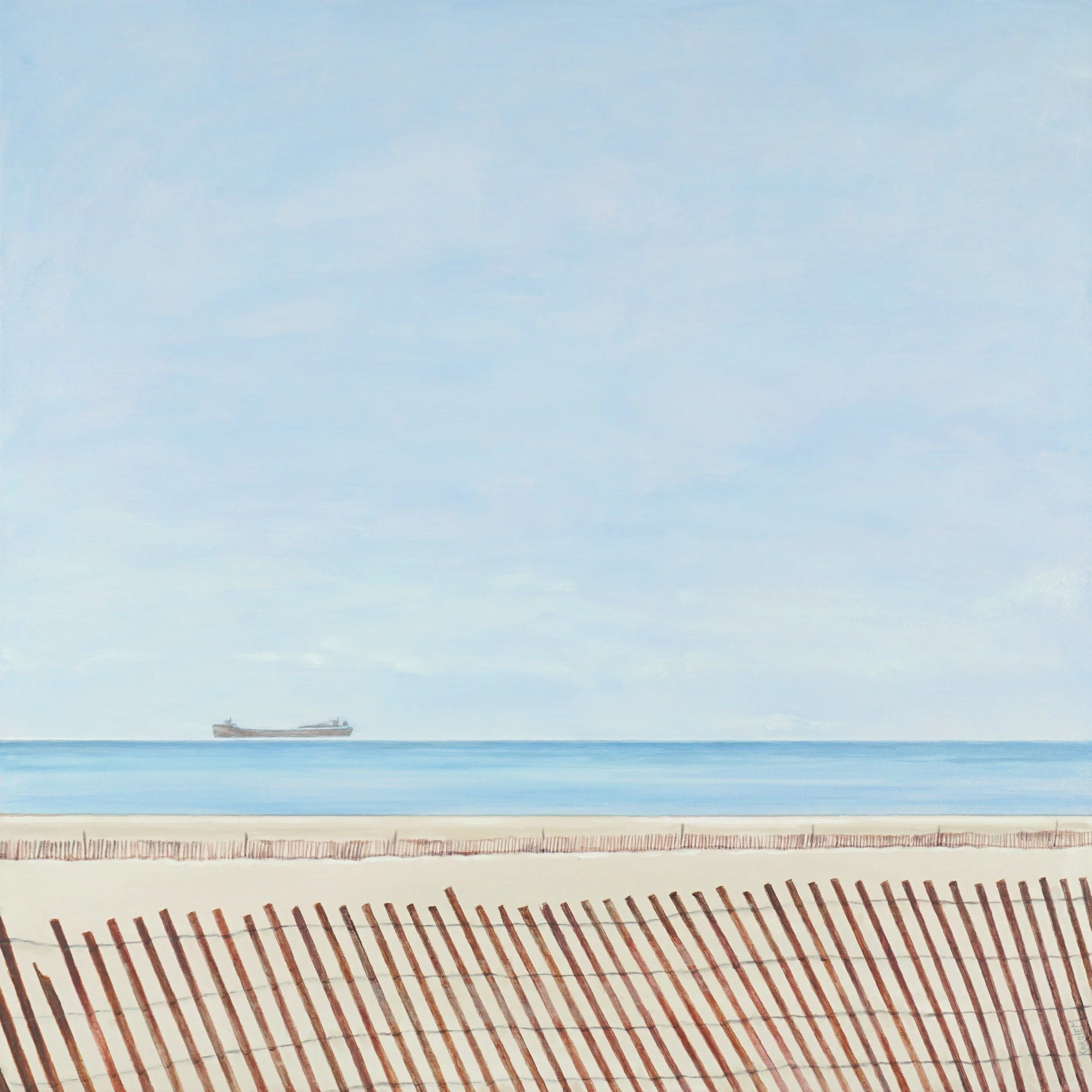 Karole Marois.
Phantom Ship, 2026
acrylic on birch panel
11" x 14" 
$650