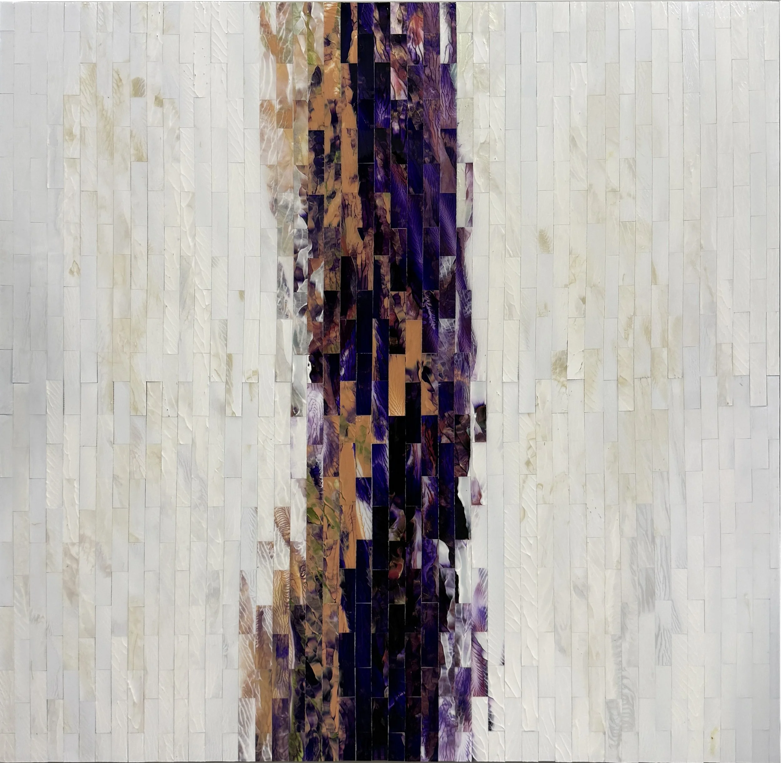 Brad Eyre.
Strip Study, 2025
acrylic, styrene, resin on canvas
24" x 24"
$1,000