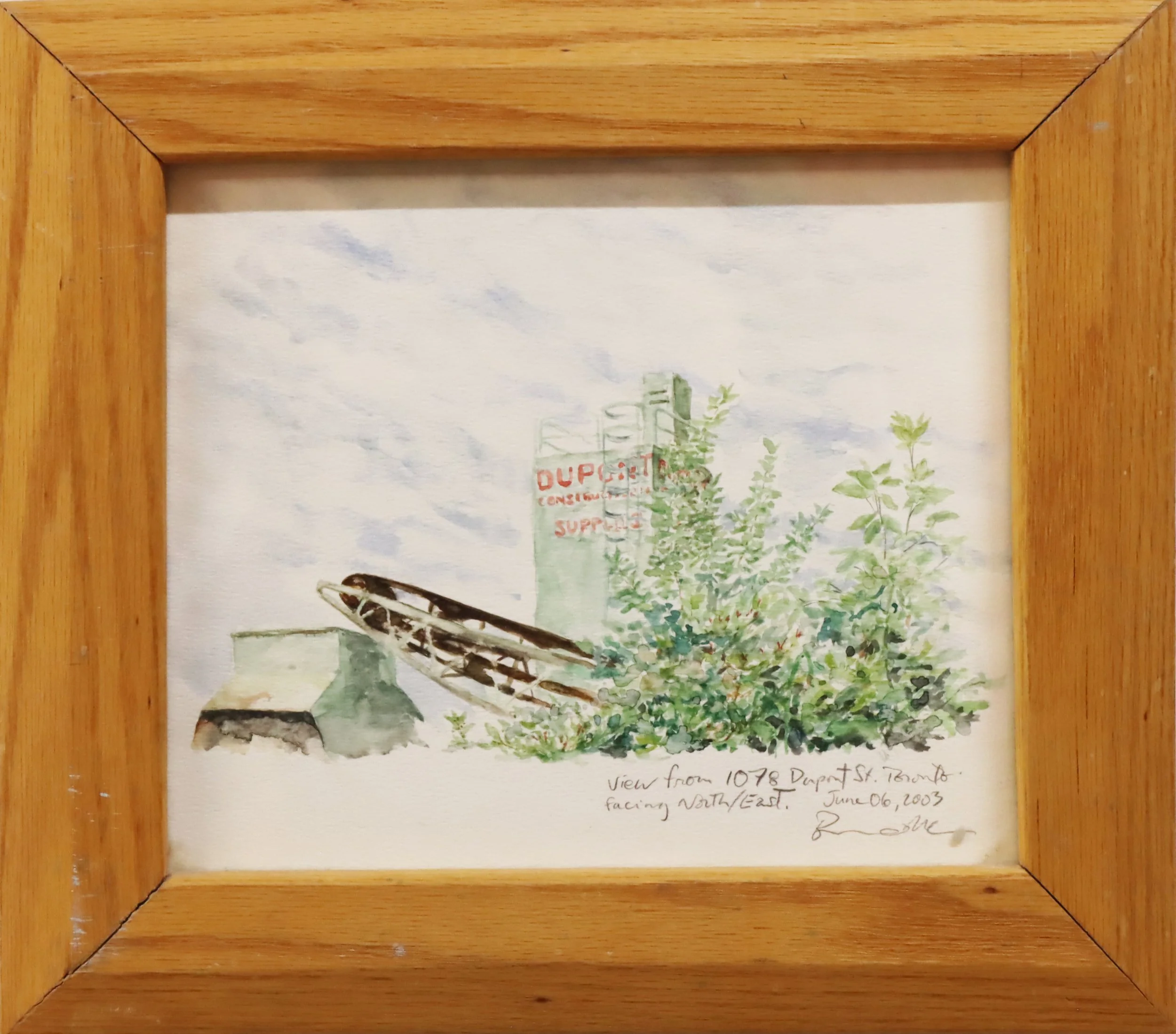 Bruce Lynn.
View from 1078 Dupont St. 
Toronto Facing North/West, 2003
watercolour on paper
7.25" x 8.75"