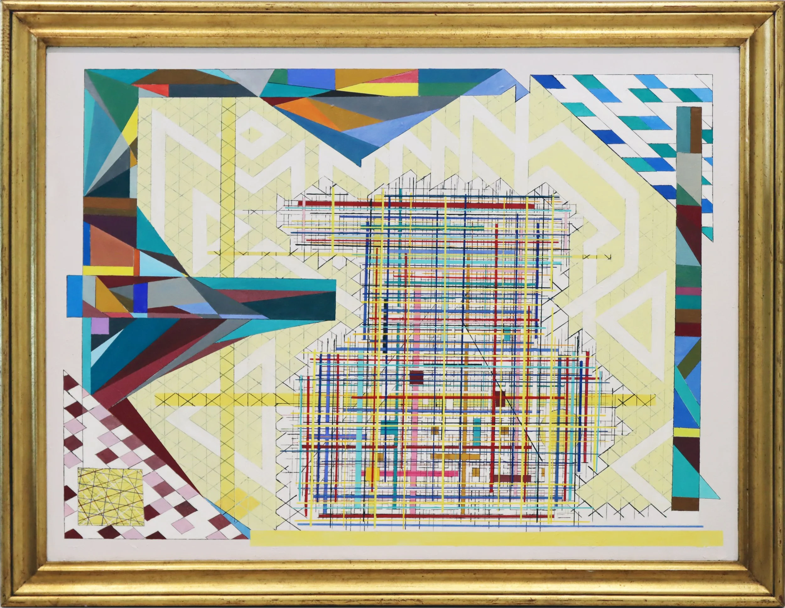 Allan Lorne Hecker.
Central Grid Complex, 2026
oil, latex, acrylic on canvas
53.5" x 41.5"
$2,600