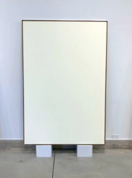 Ron Martin.
Bathing In The Pure Lite of Linen #10, 1993
Drywall mounted on 1/2" Birch Plywood Inset Liner and Aluminum Frame 
72" x 48"