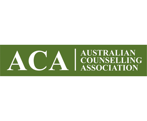 Logo of the Australian Counselling Association with green background and white text.