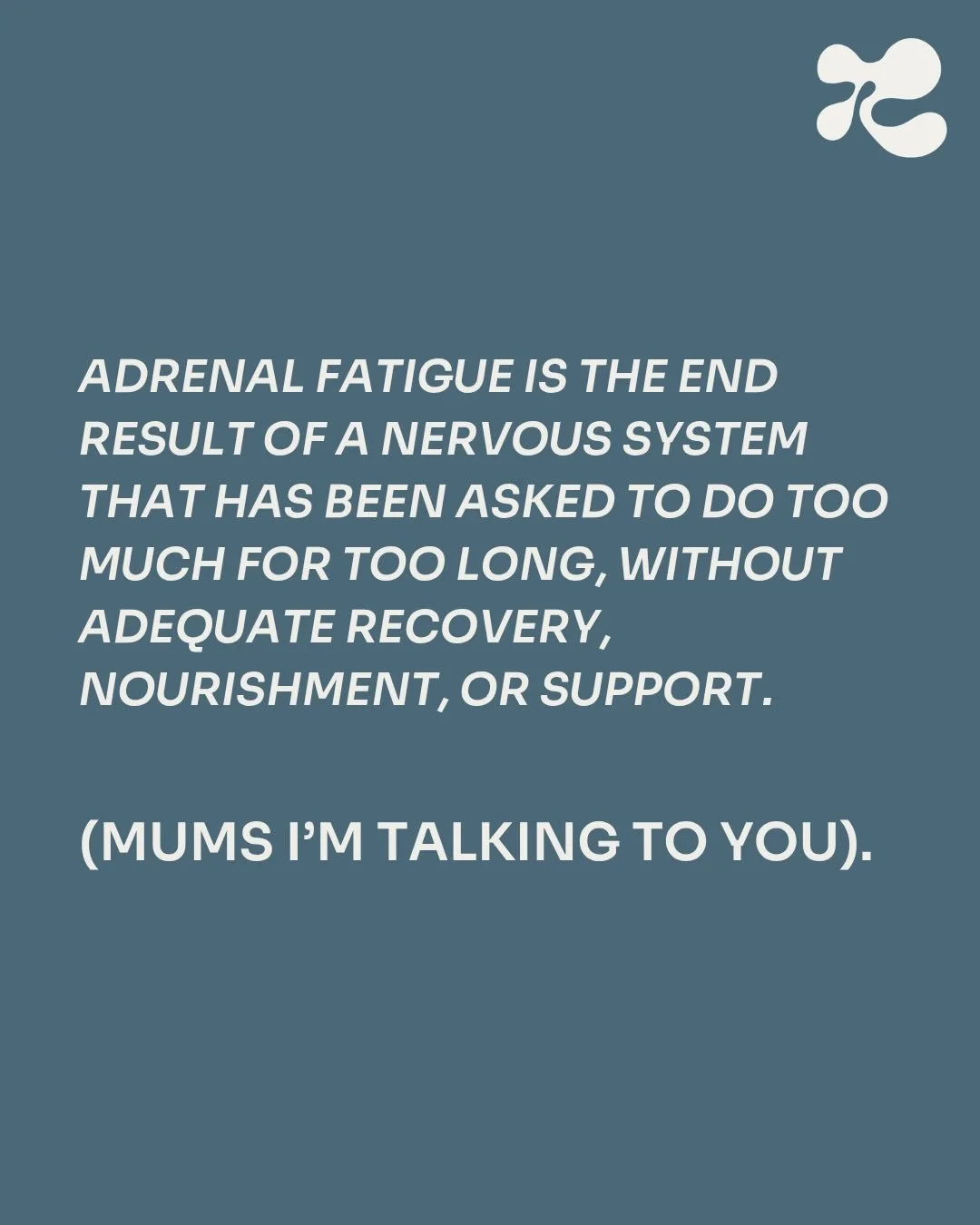 Mums adrenal health and nervous system regulation is our highlight for this fortnight. The goal isn&rsquo;t about eliminating stress it&rsquo;s about increasing our capacity to recover from stress 🤝