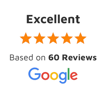 Five-star rating indicating 'Excellent' based on 60 Google reviews.