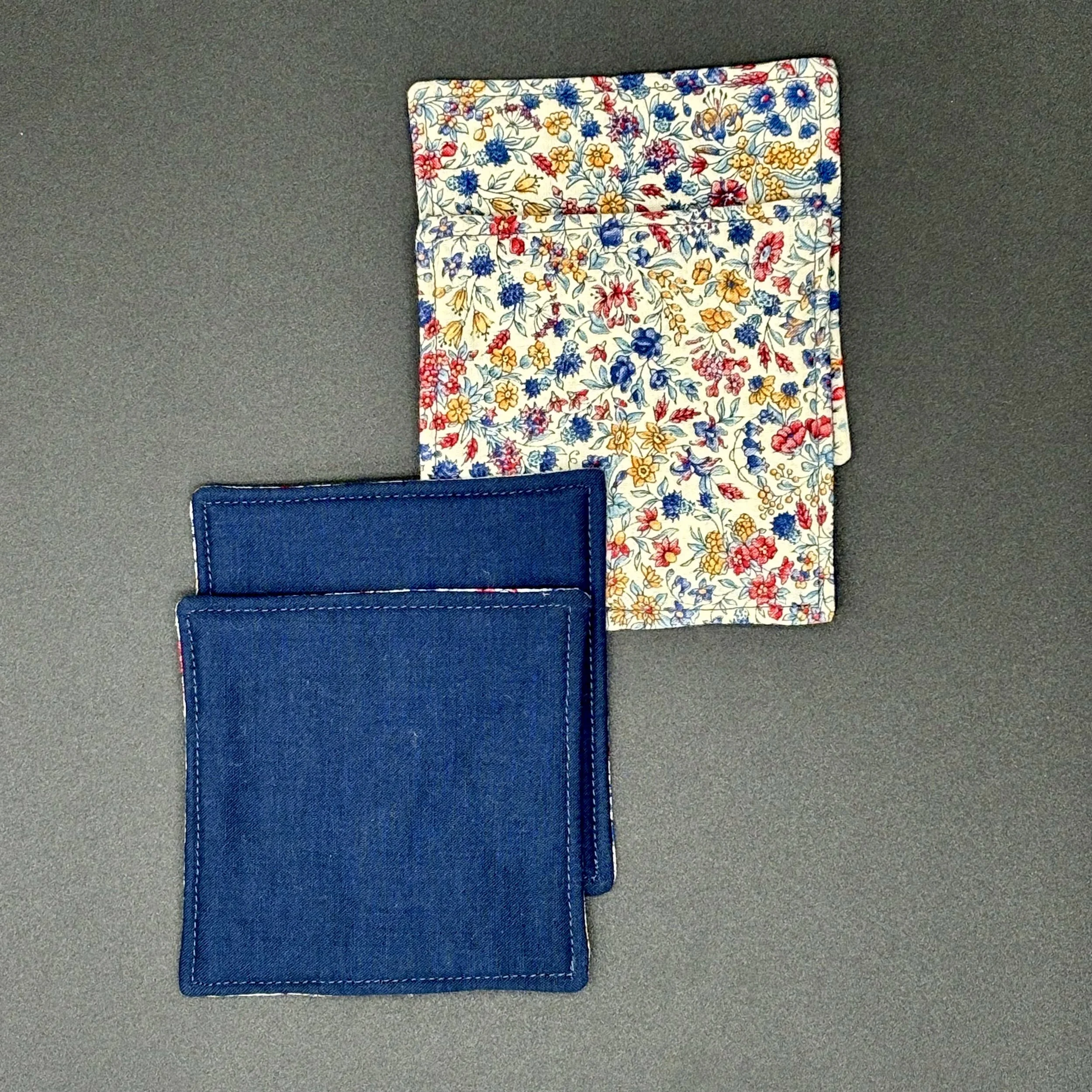 Blue Florals Fabric Coaster
