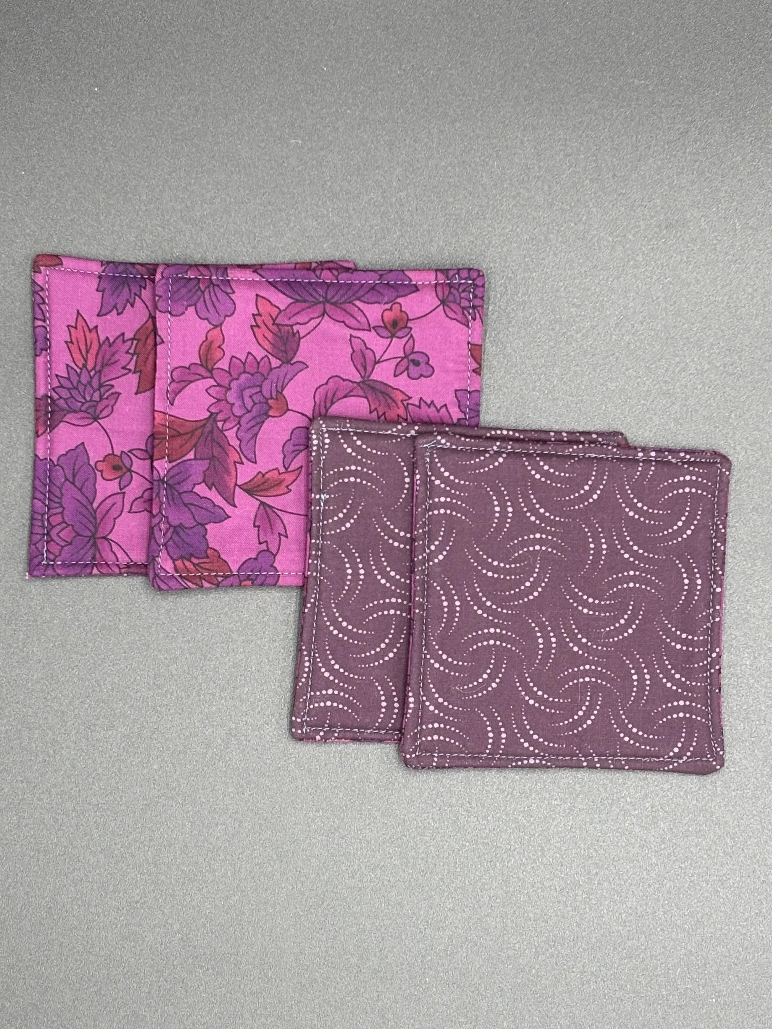 Purple Floral Fabric Coaster