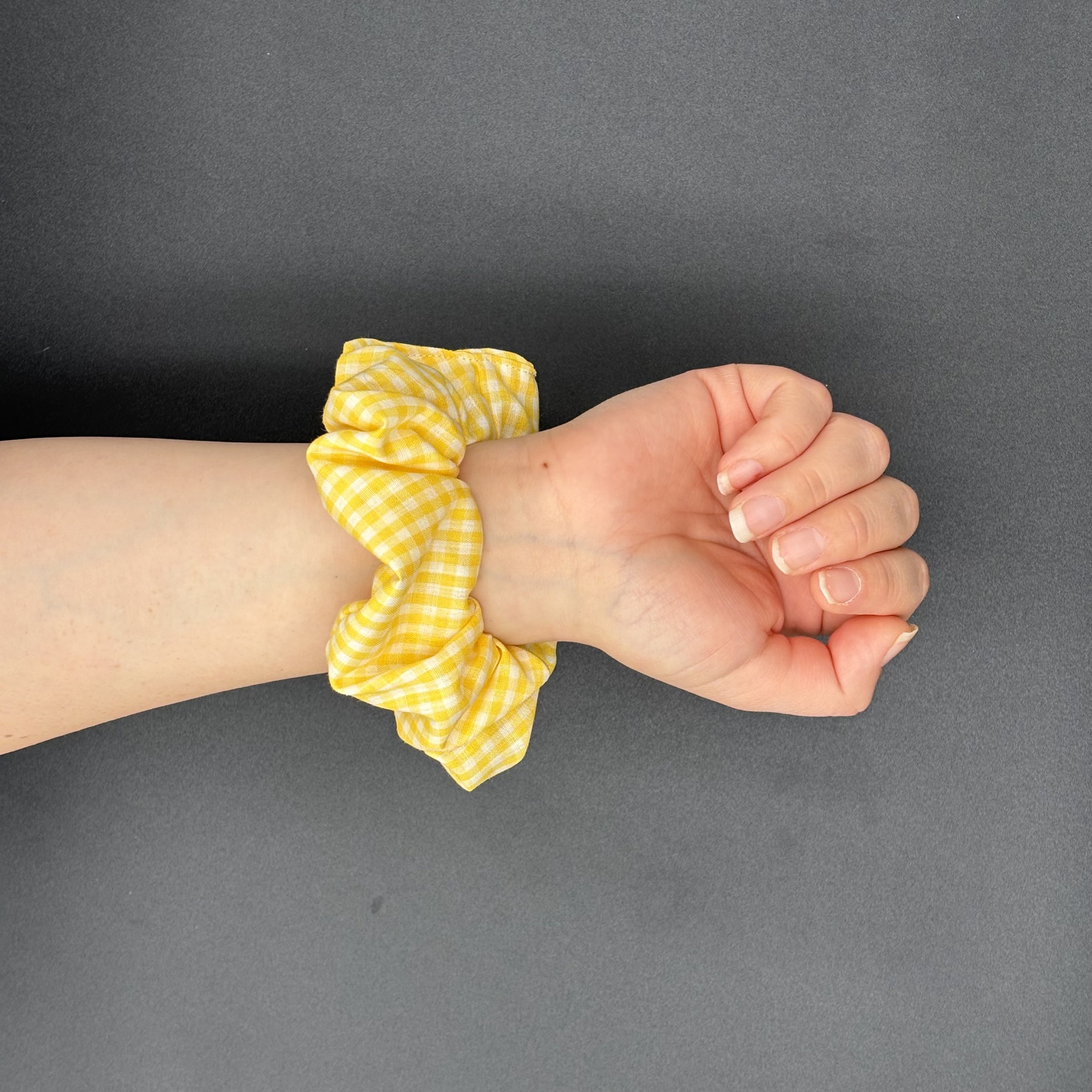 Yellow Gingham Scrunchie