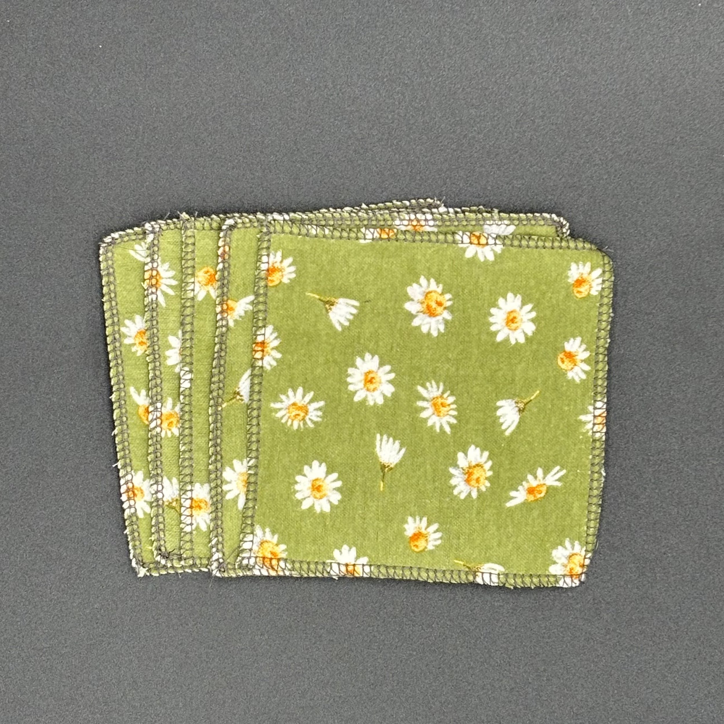Flowers on Green Reusable Facial Pads