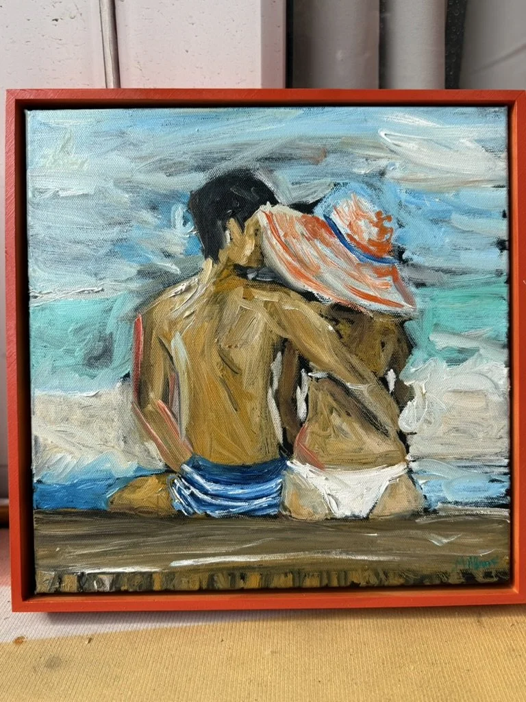 Beach Lovers - Original Oil Painting