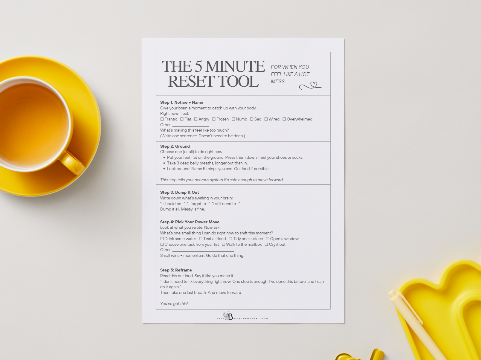 The 5 Minute Reset Tool