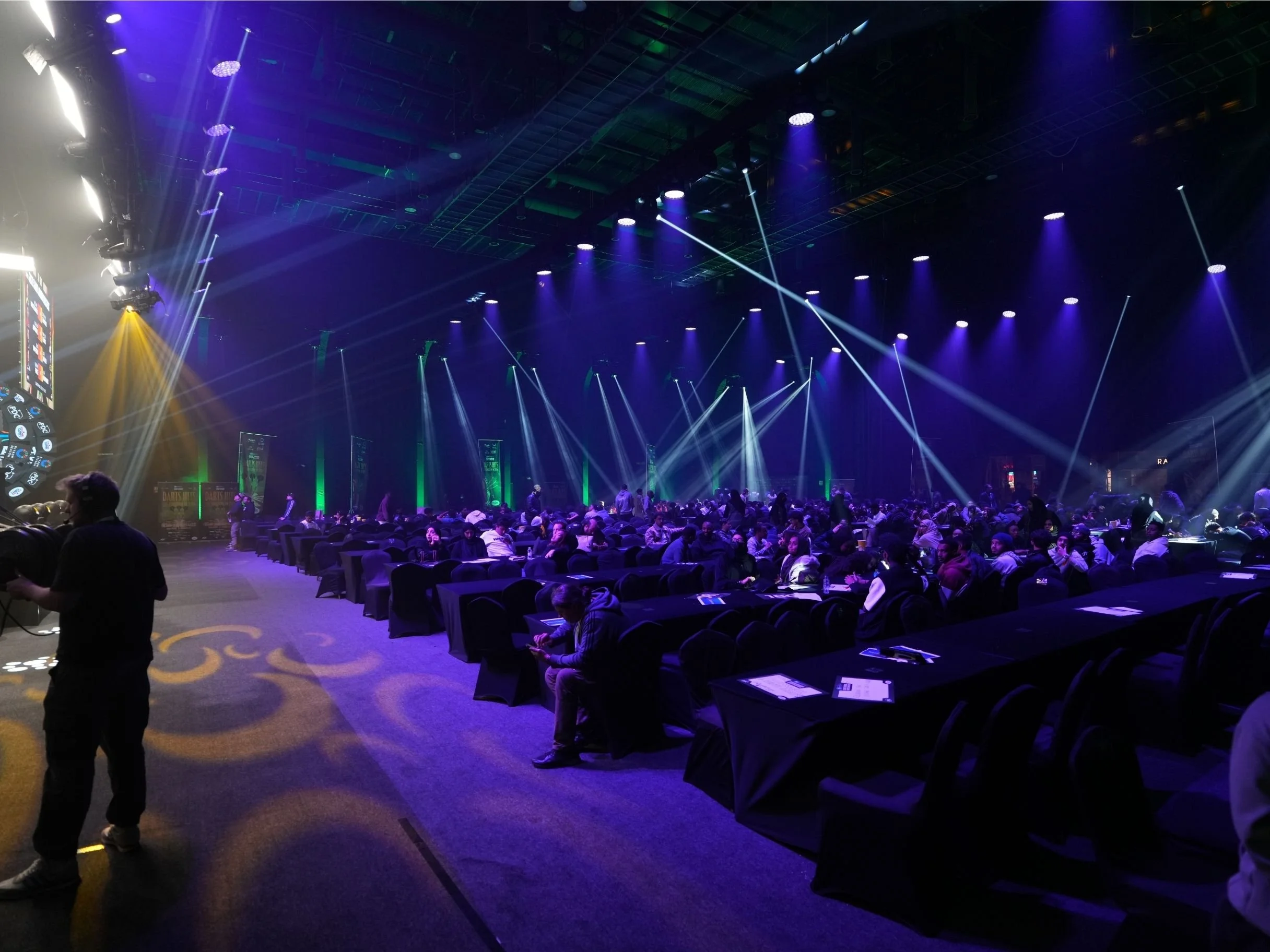 darts, Location: Boulevard City, Saudi Arabia, light design
Scope: Full arena fit-out, stage build, AVL integration, seating & interior works